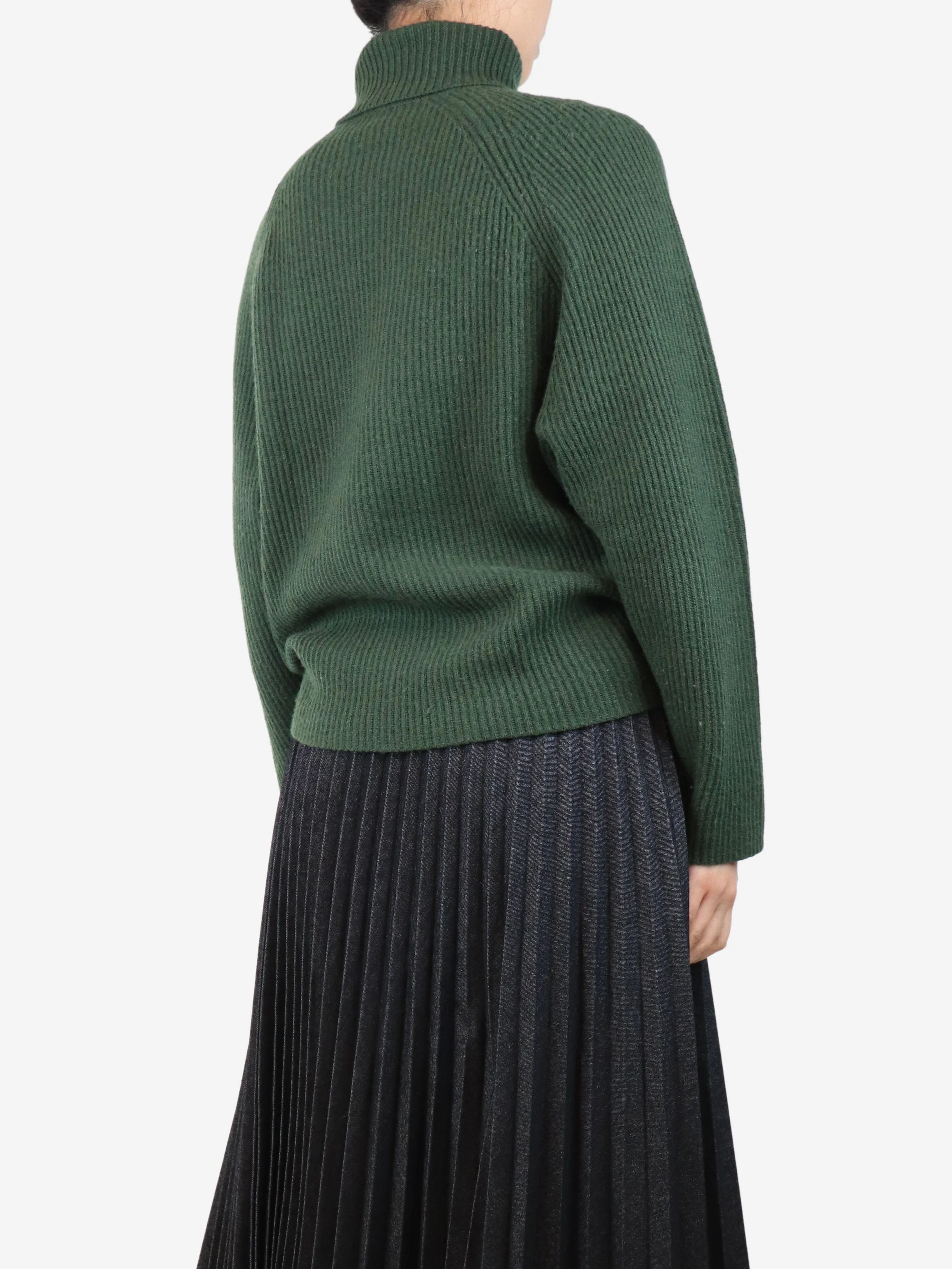 Green turtleneck sweater - size S - Image 2