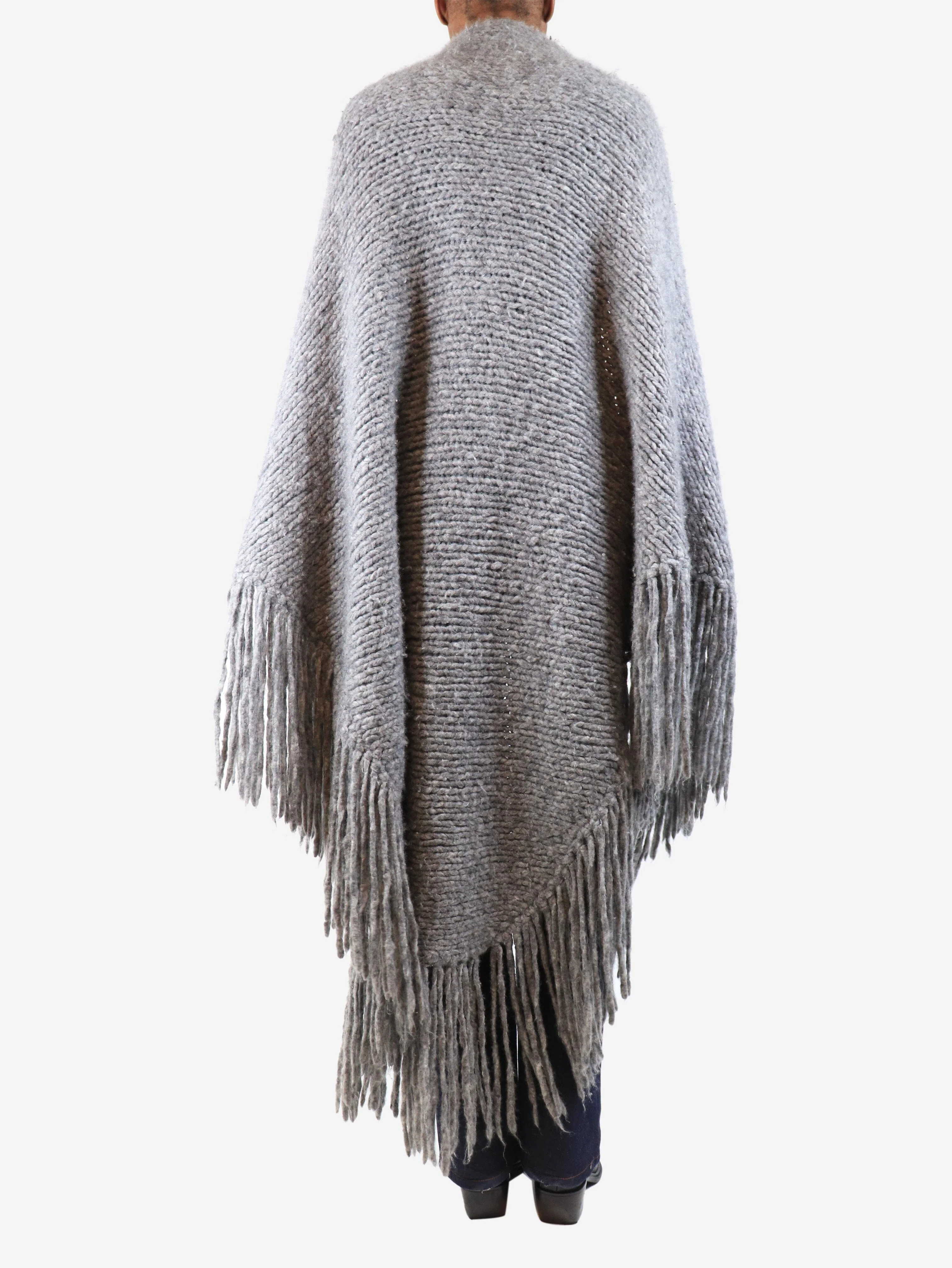 Heather grey Lauren knit wrap  - One size - Image 2