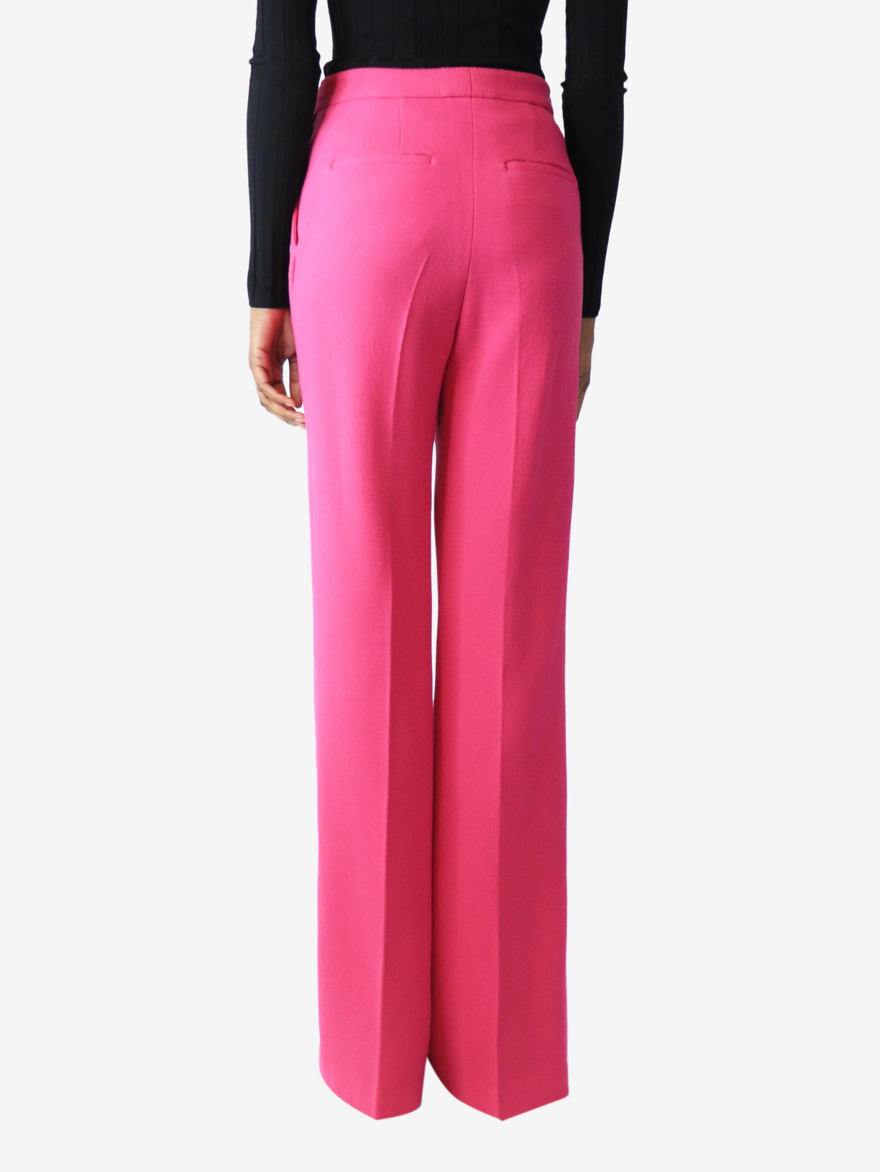 Pink wool crepe trousers - size UK 6 - Image 3