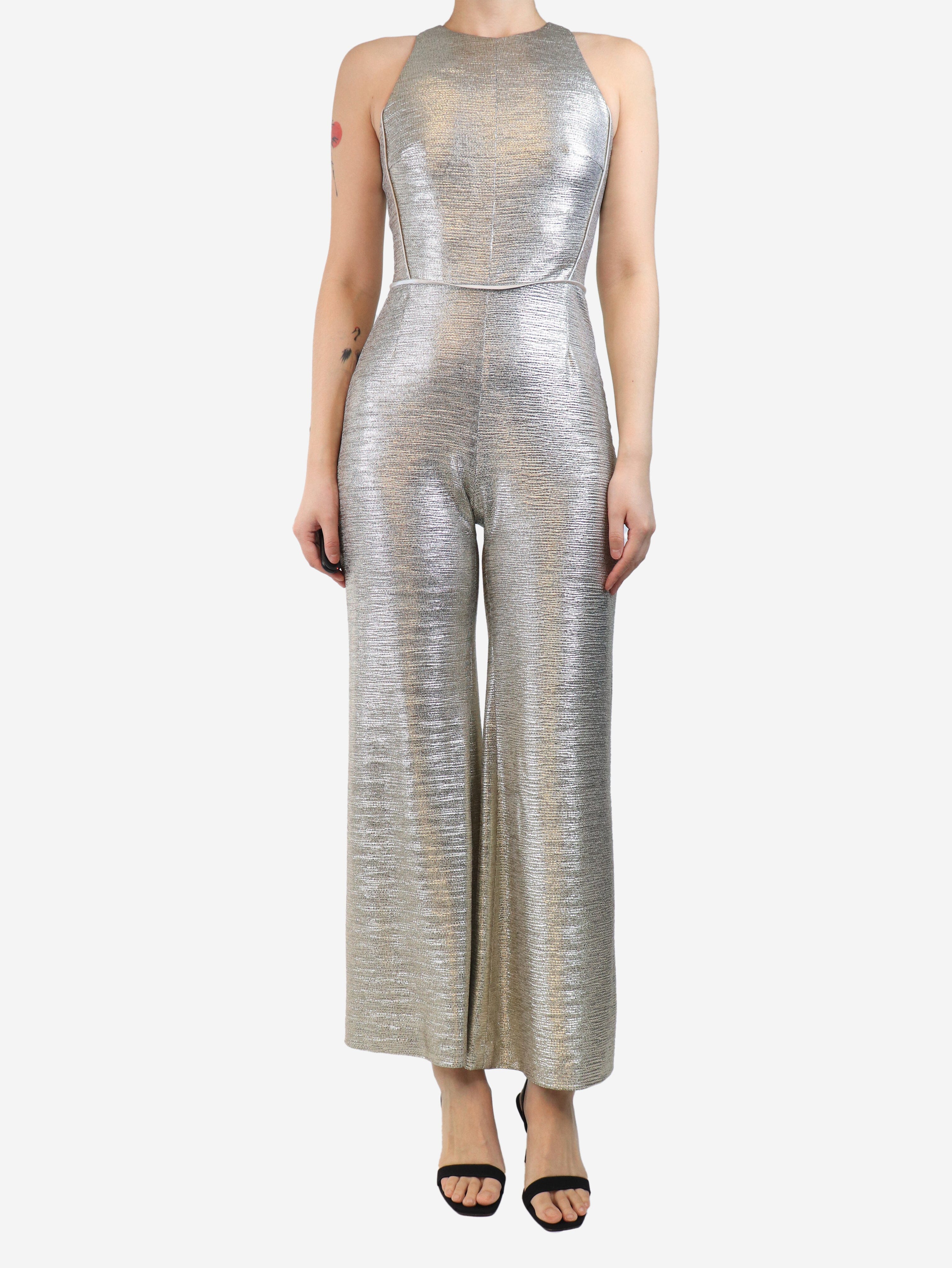 Gold lurex jumpsuit - size UK 10