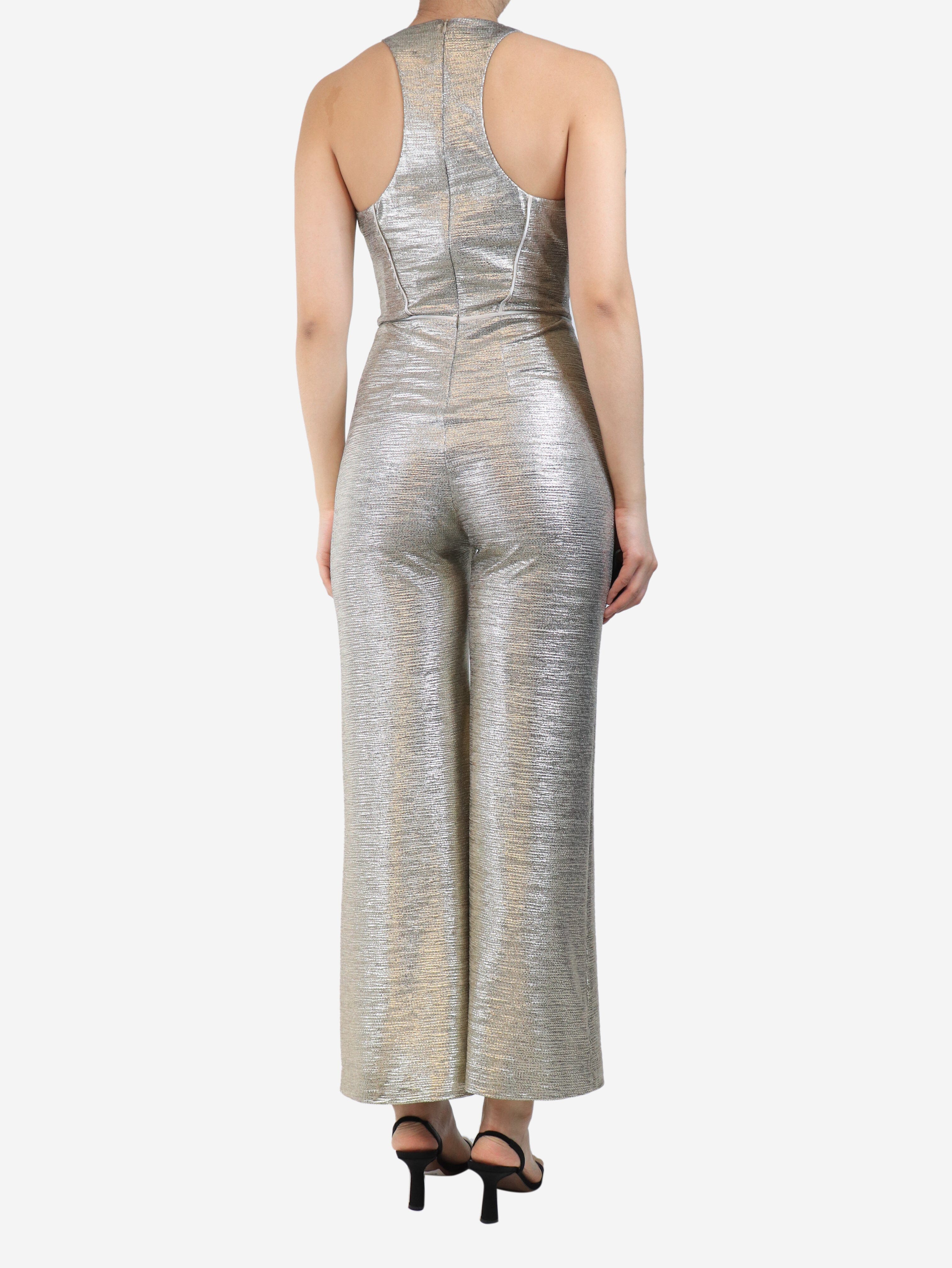 Gold lurex jumpsuit - size UK 10 - Image 2