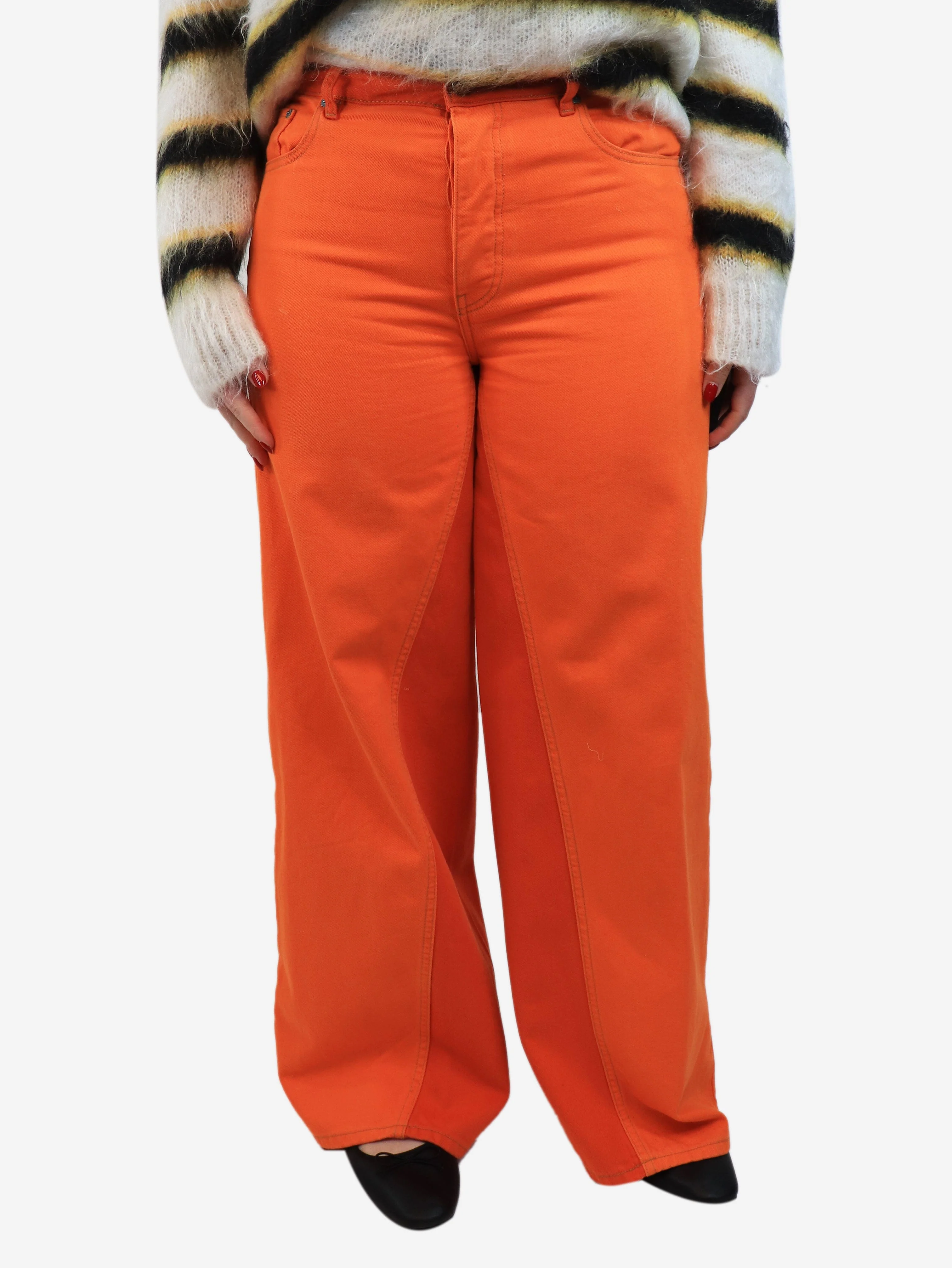 Orange Jozey wide-leg jeans - size UK 12