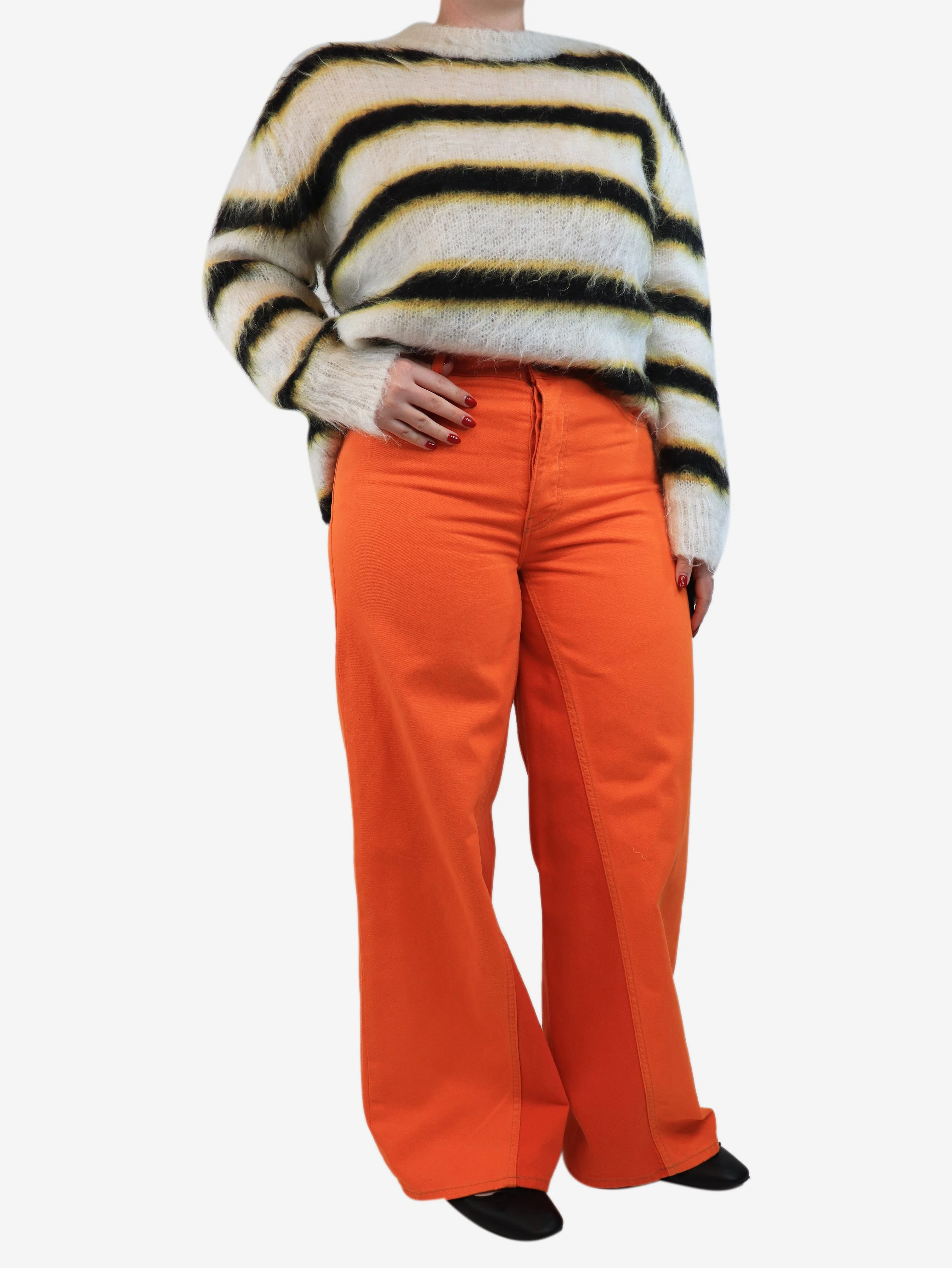 Orange Jozey wide-leg jeans - size UK 12 - Image 2