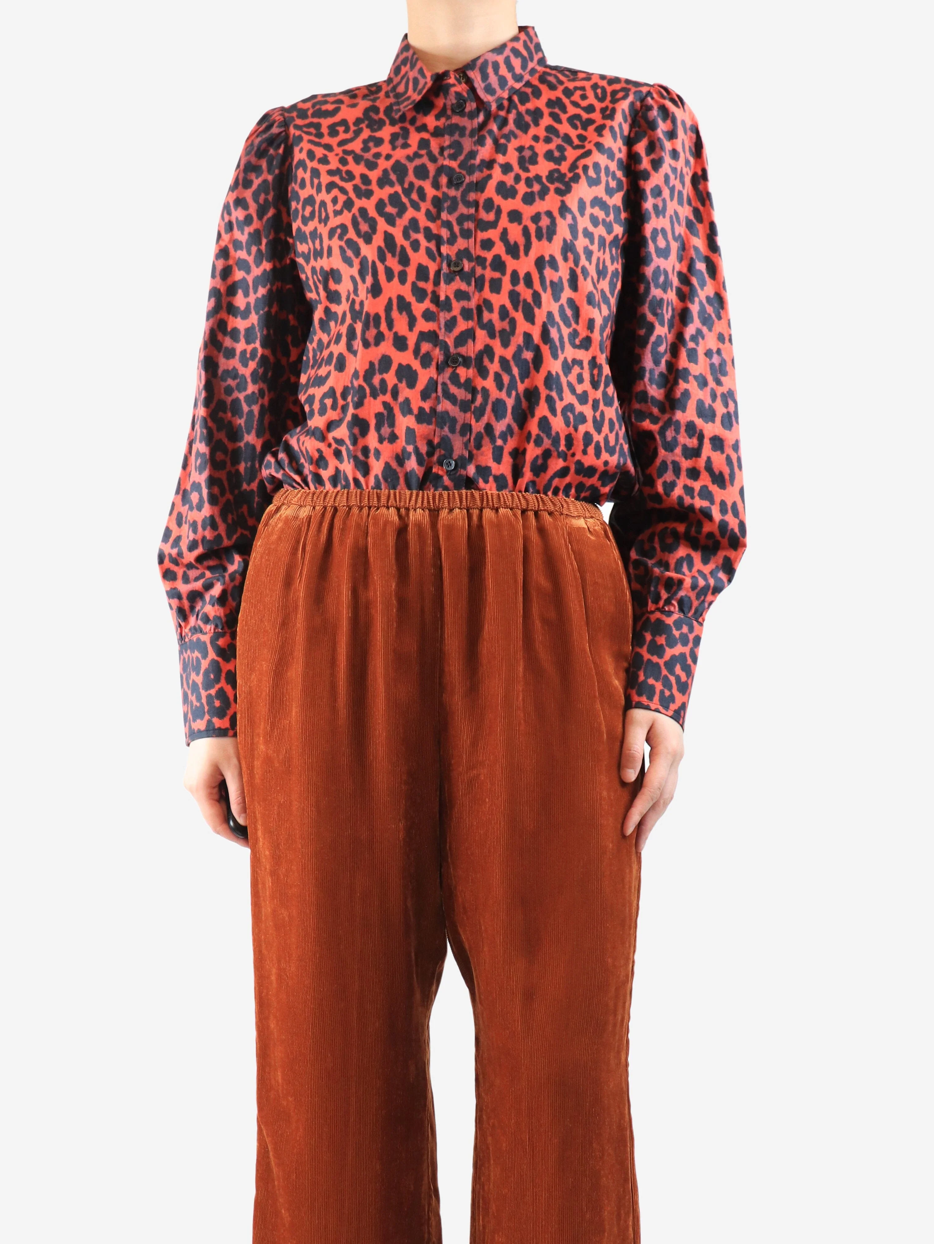 Red leopard print blouse - size UK 12 - Image 4