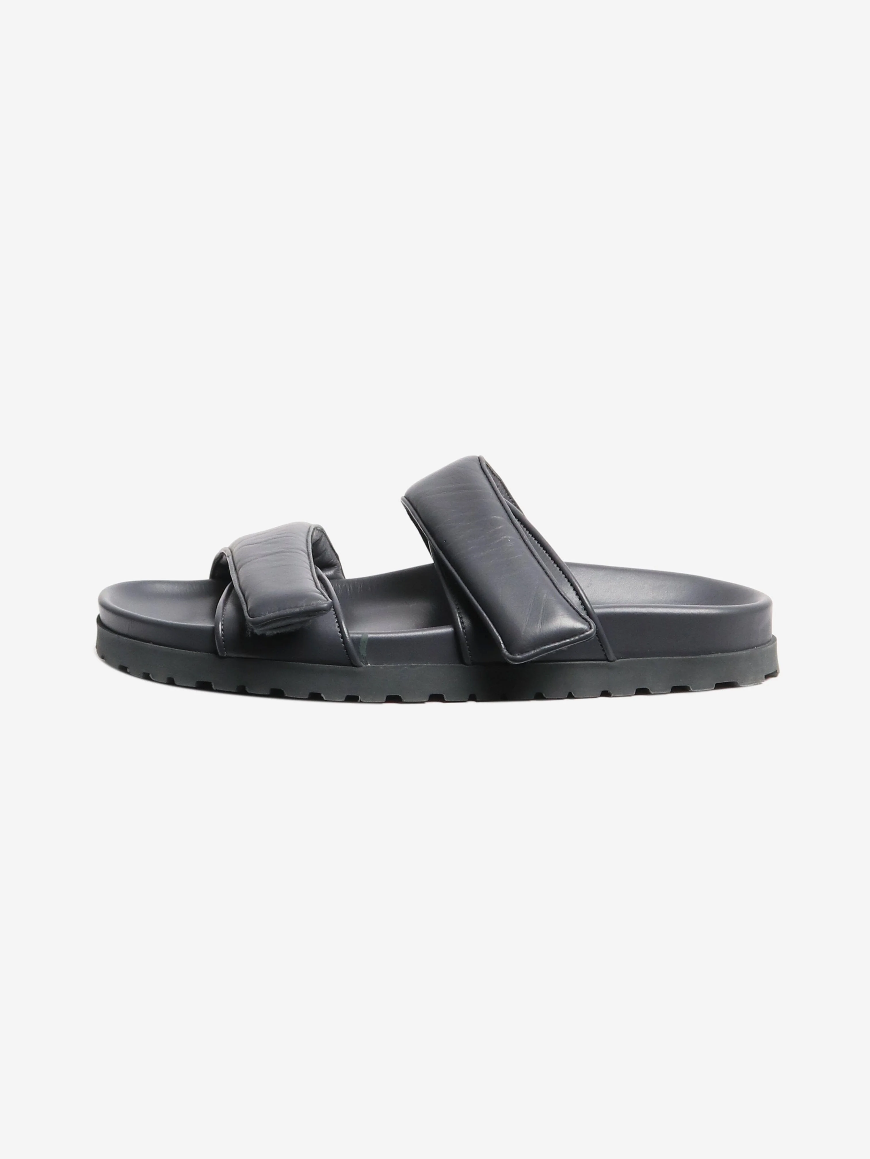 Dark grey padded strap sandals - size EU 40