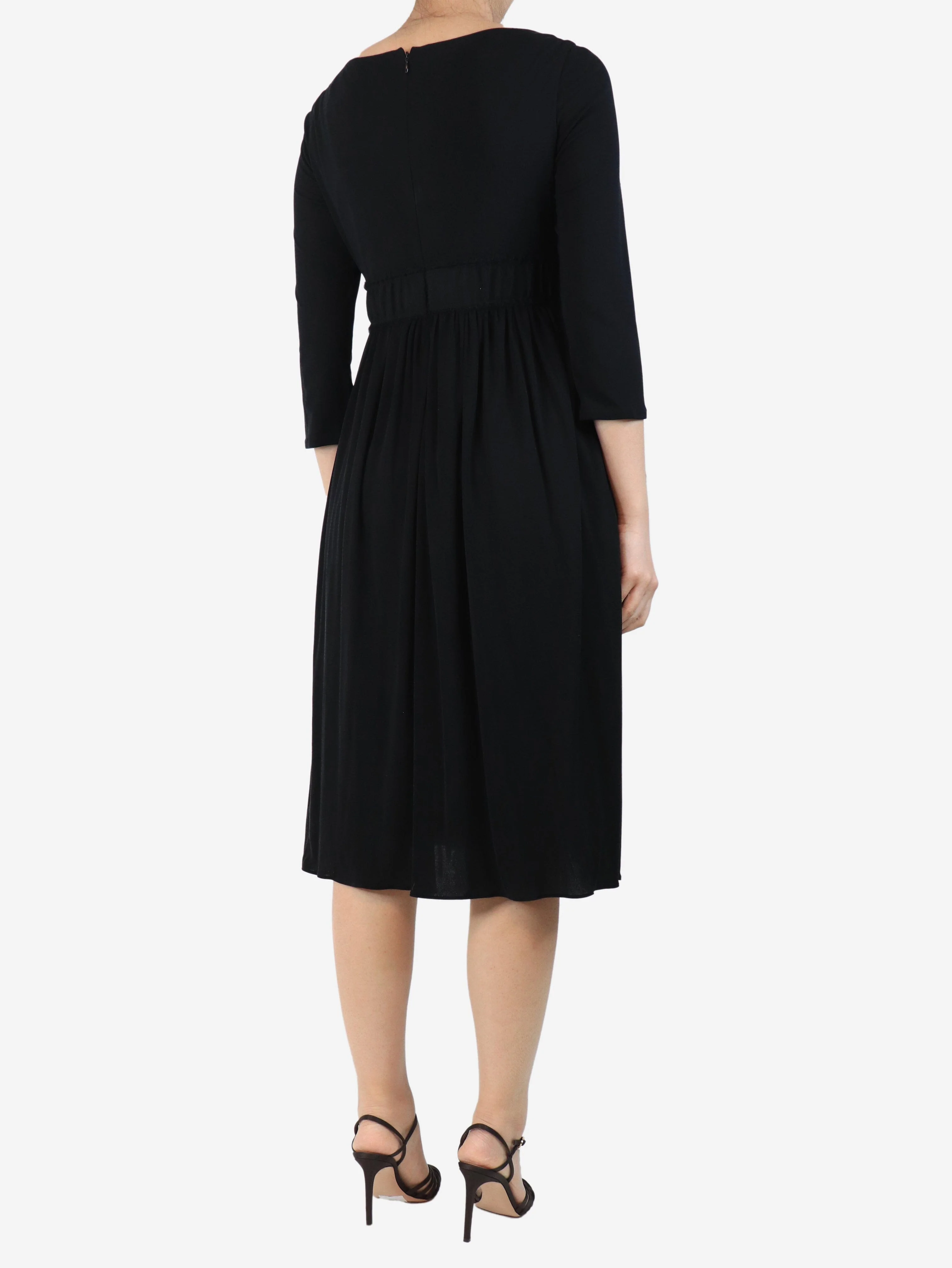 Black midi dress with bow detail - size UK 12 - Image 2