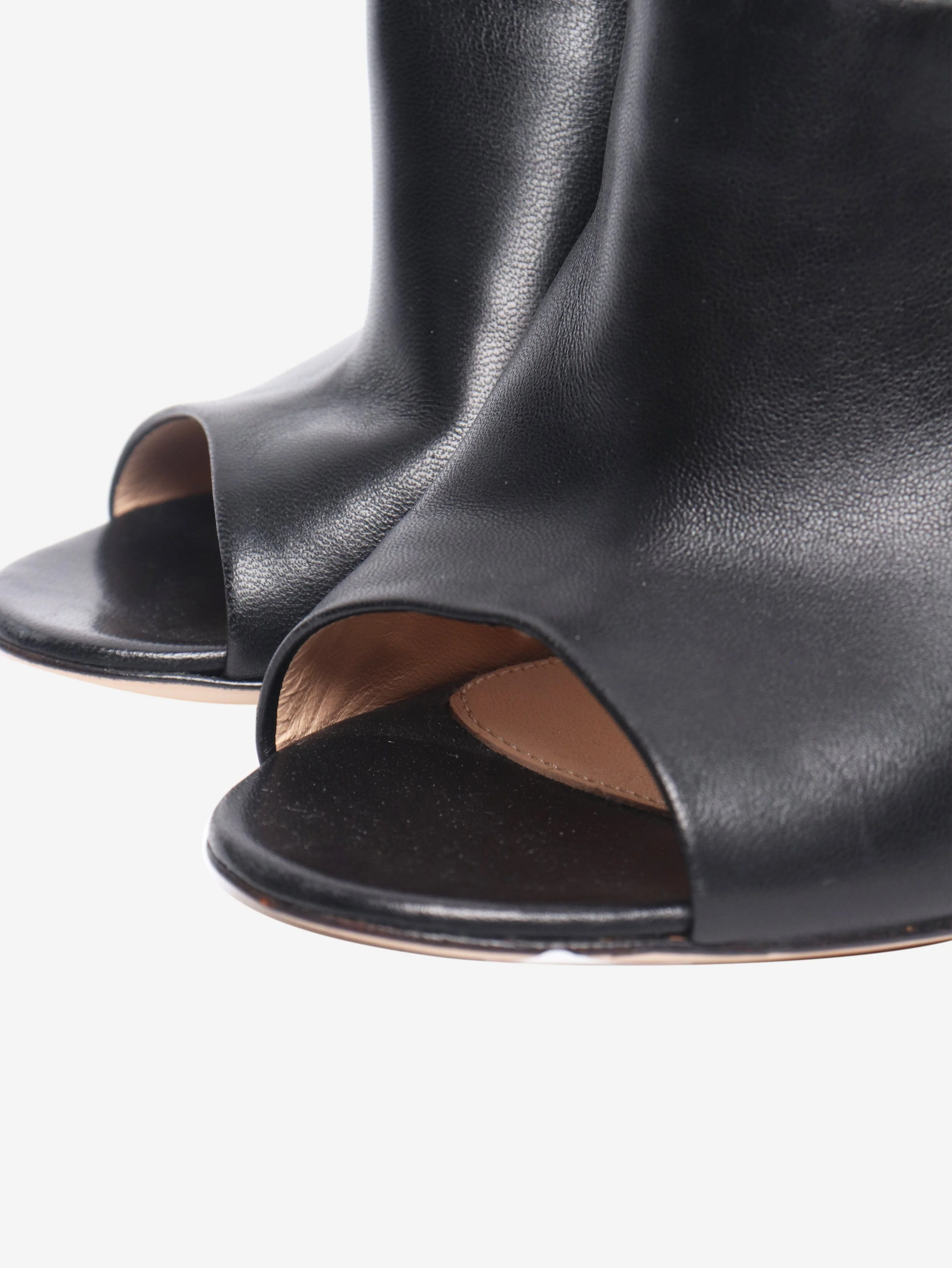 Black open toe leather heels - size EU 37 (UK 4) - Image 5
