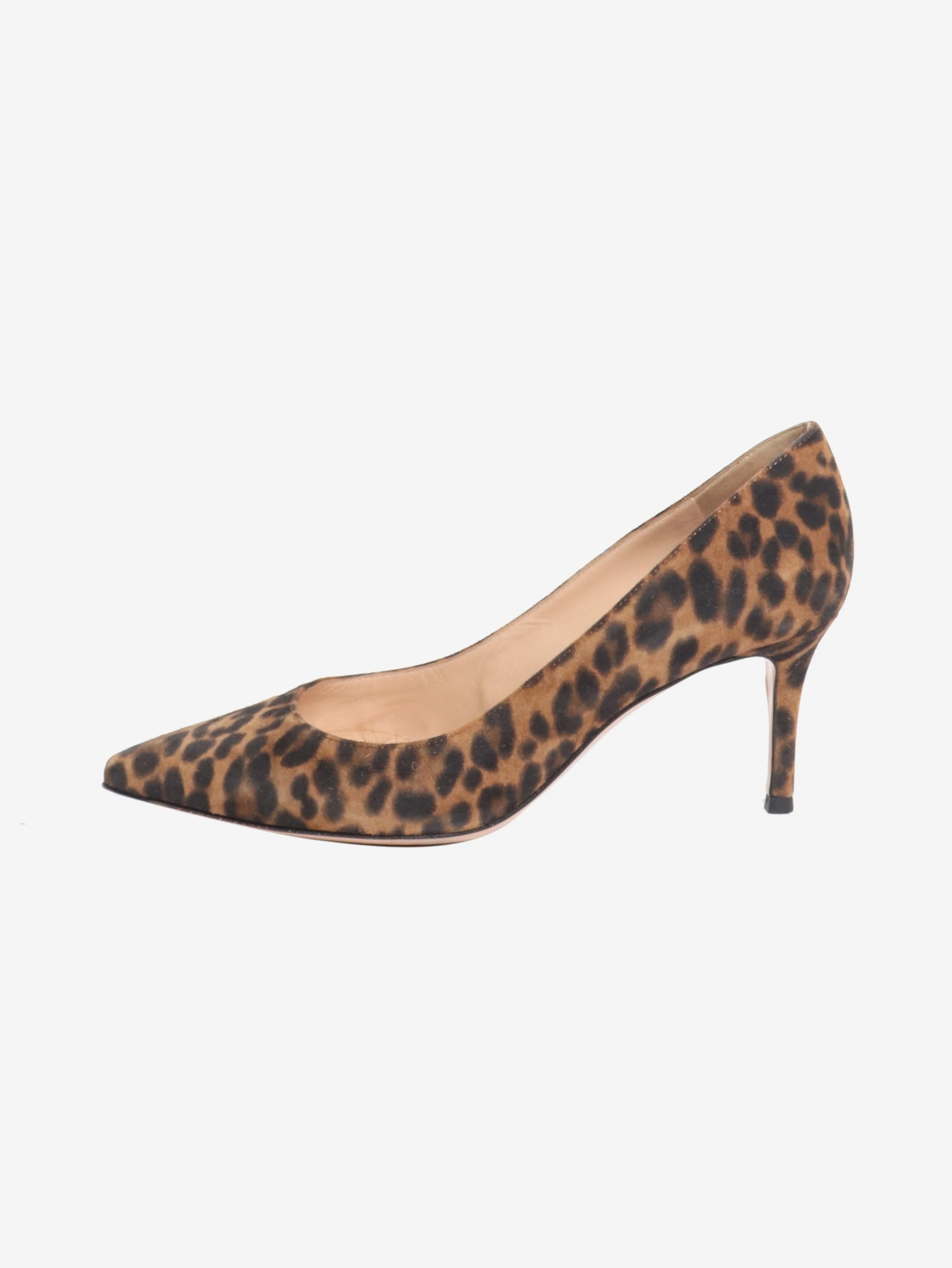 Brown suede leopard print pumps - size EU 36.5 (UK 3.5)