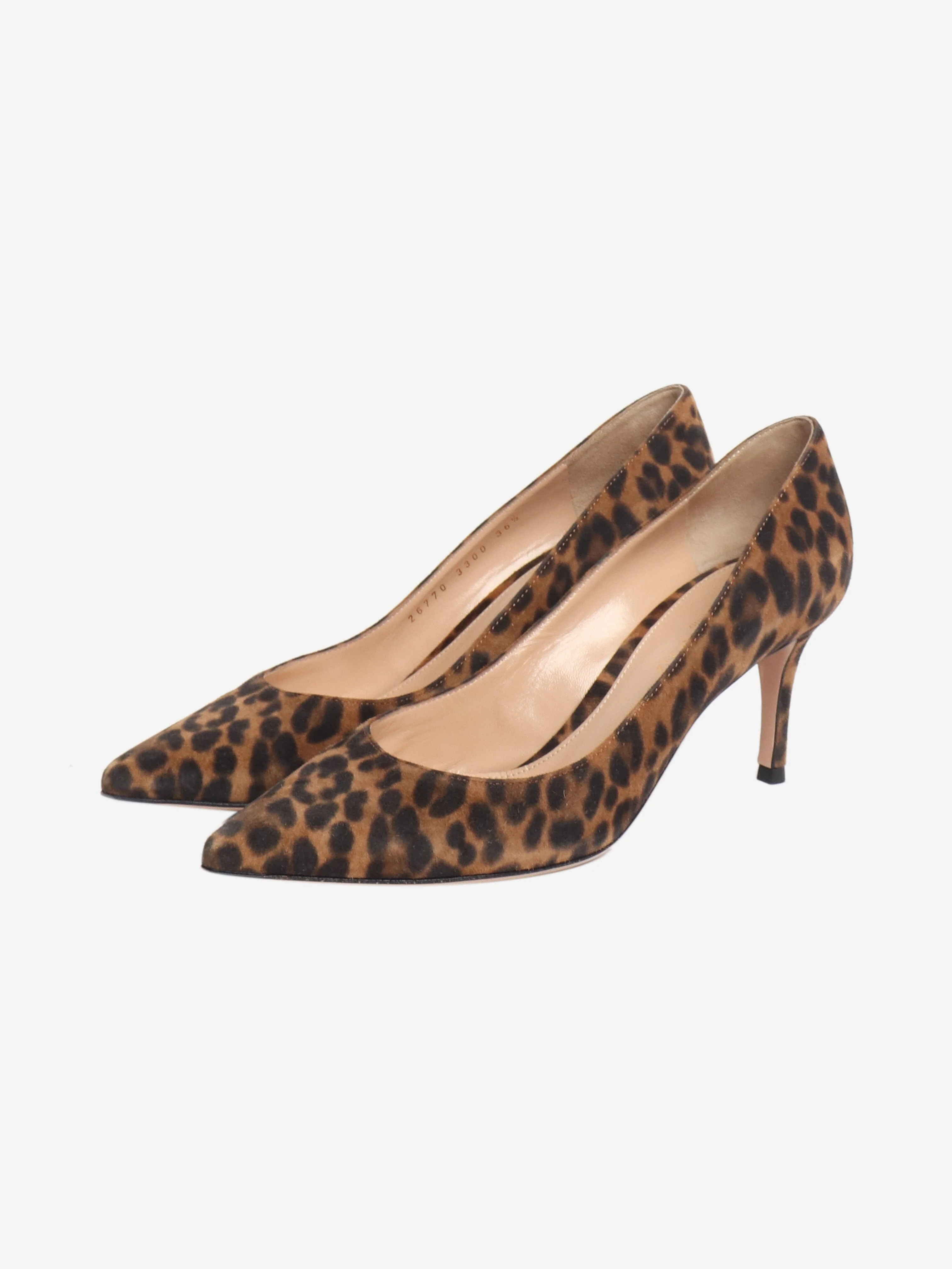 Brown suede leopard print pumps - size EU 36.5 (UK 3.5) - Image 2