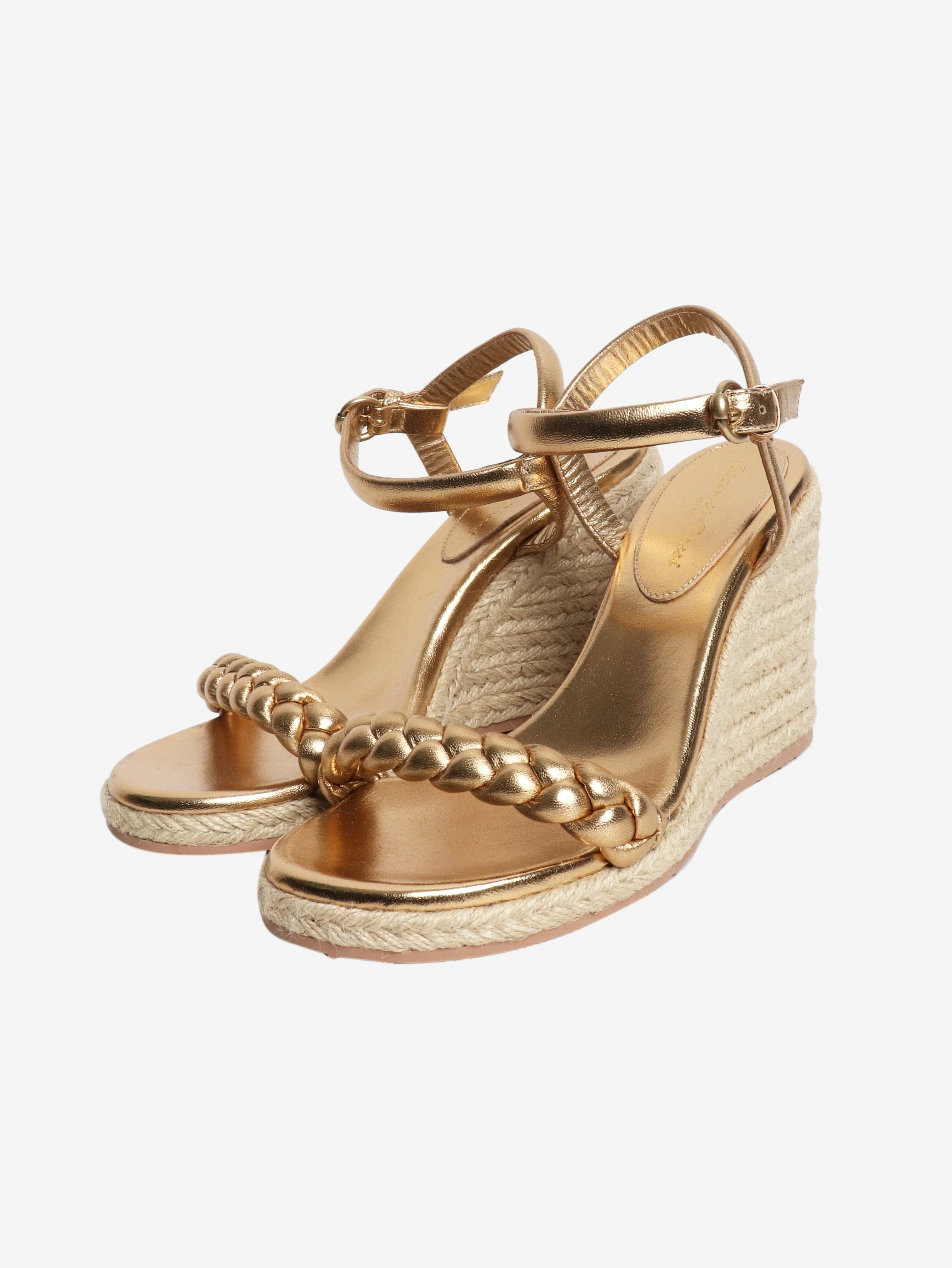 Gold espadrille wedge sandals - size EU 38.5 - Image 2