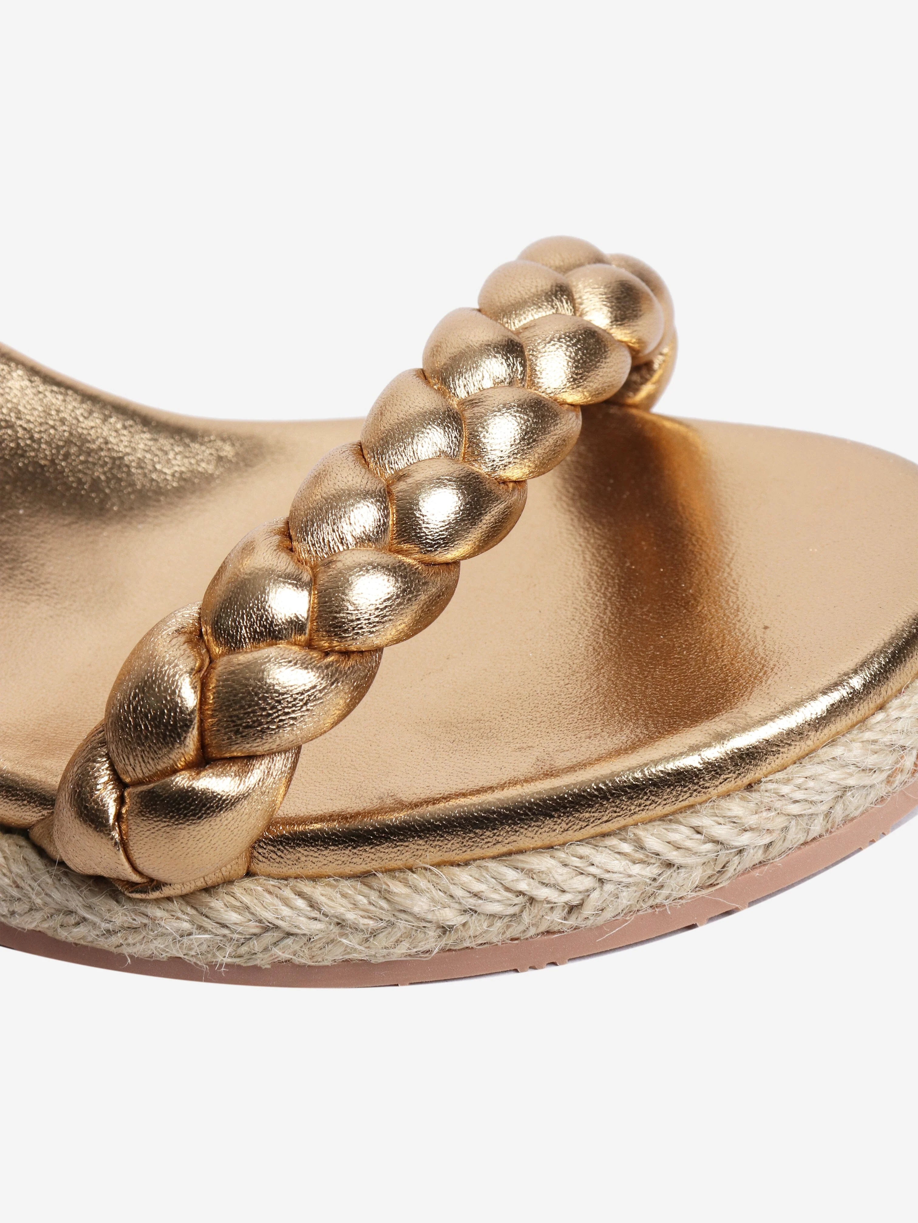 Gold espadrille wedge sandals - size EU 38.5 - Image 4
