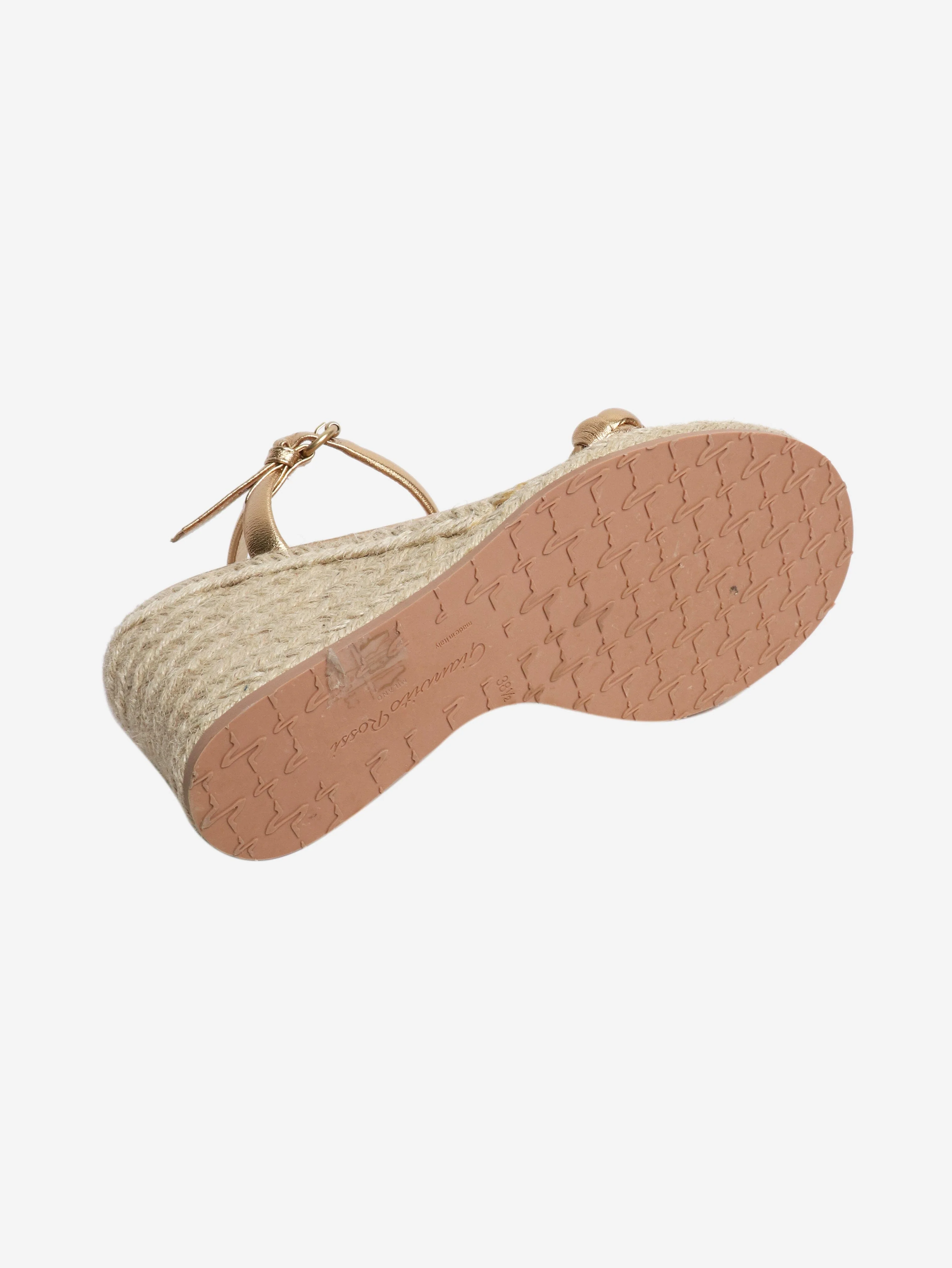 Gold espadrille wedge sandals - size EU 38.5 - Image 6