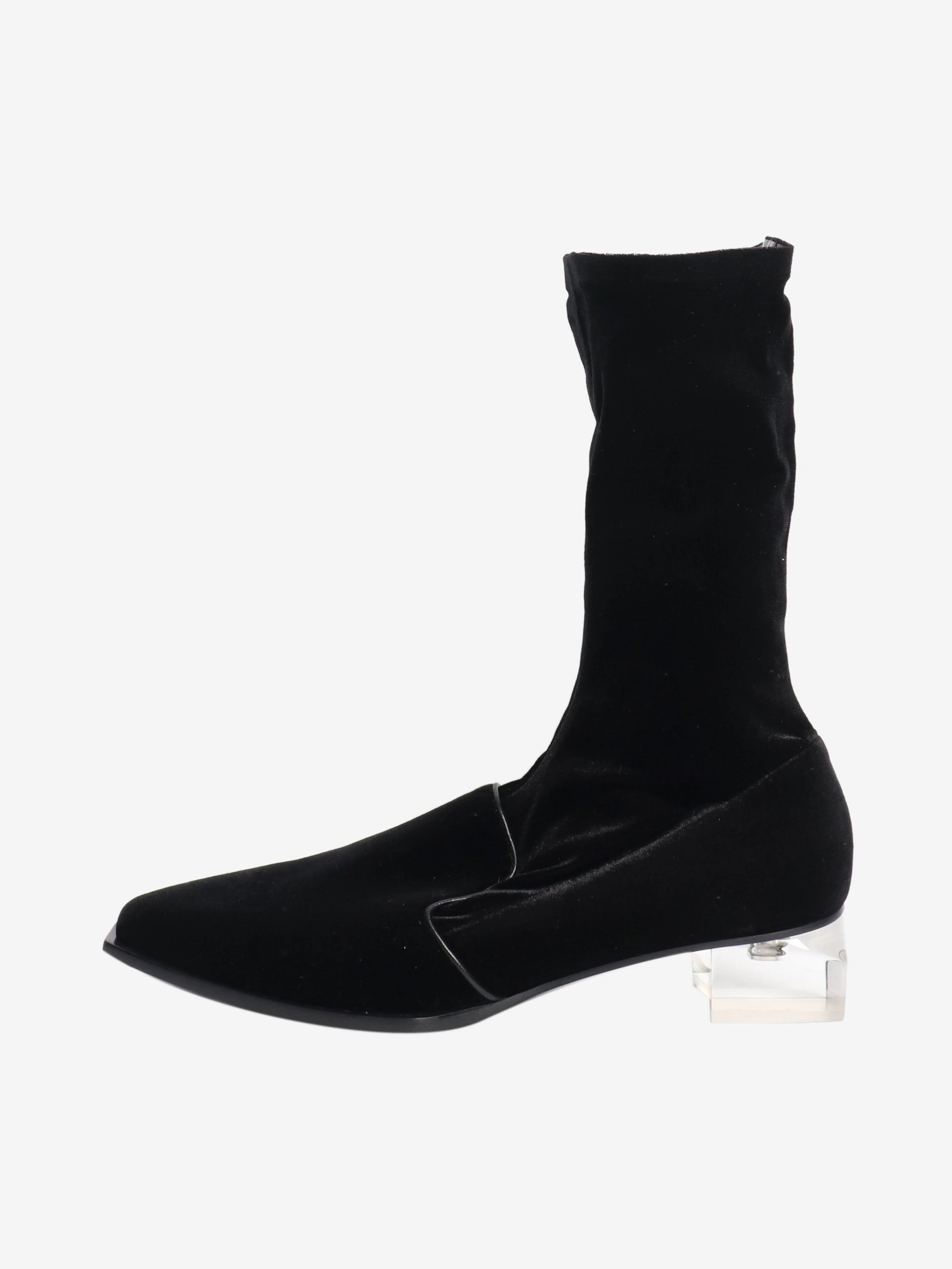 Black velvet ankle boots - size EU 41