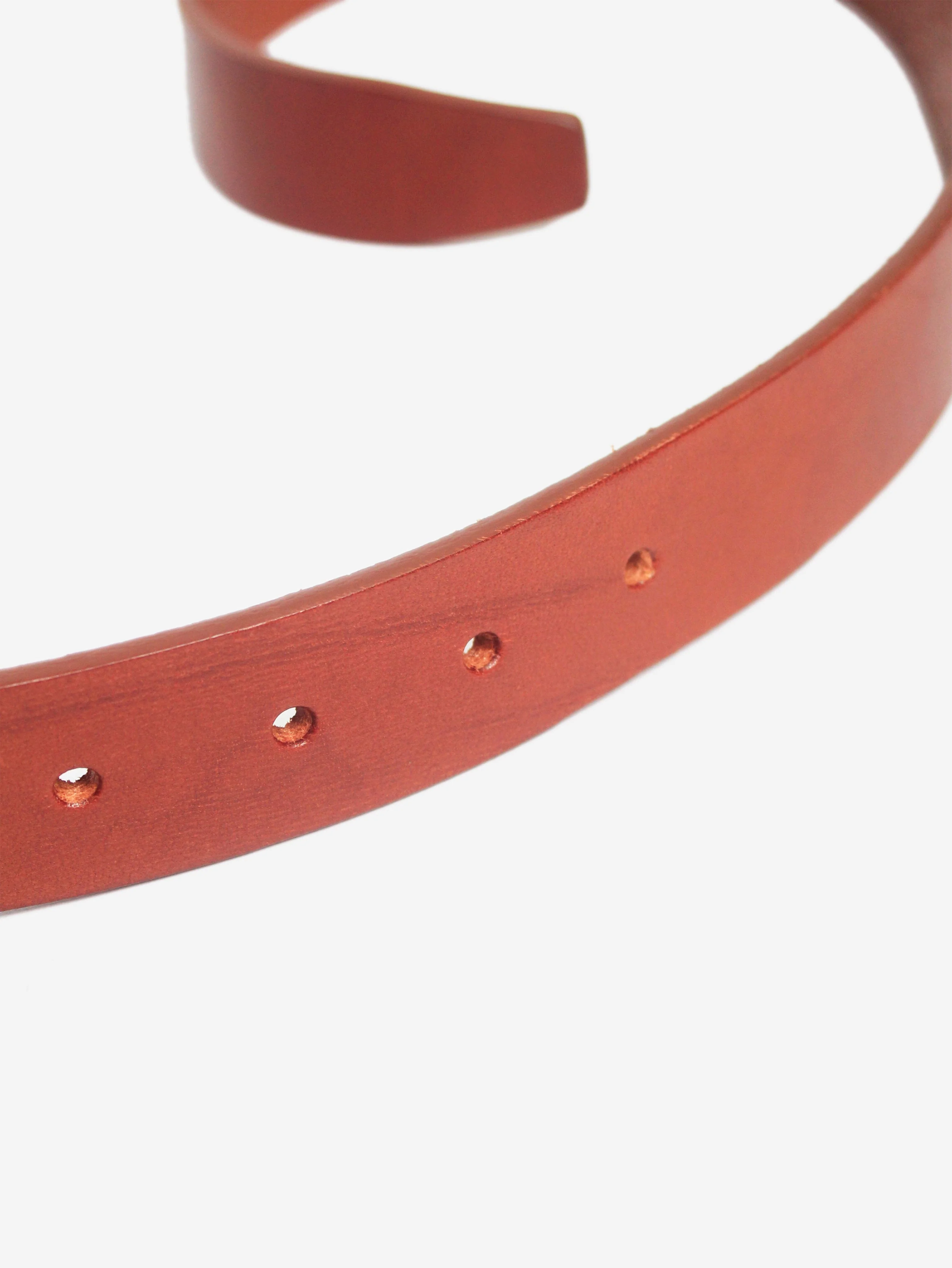 Brown leather belt - Image 4