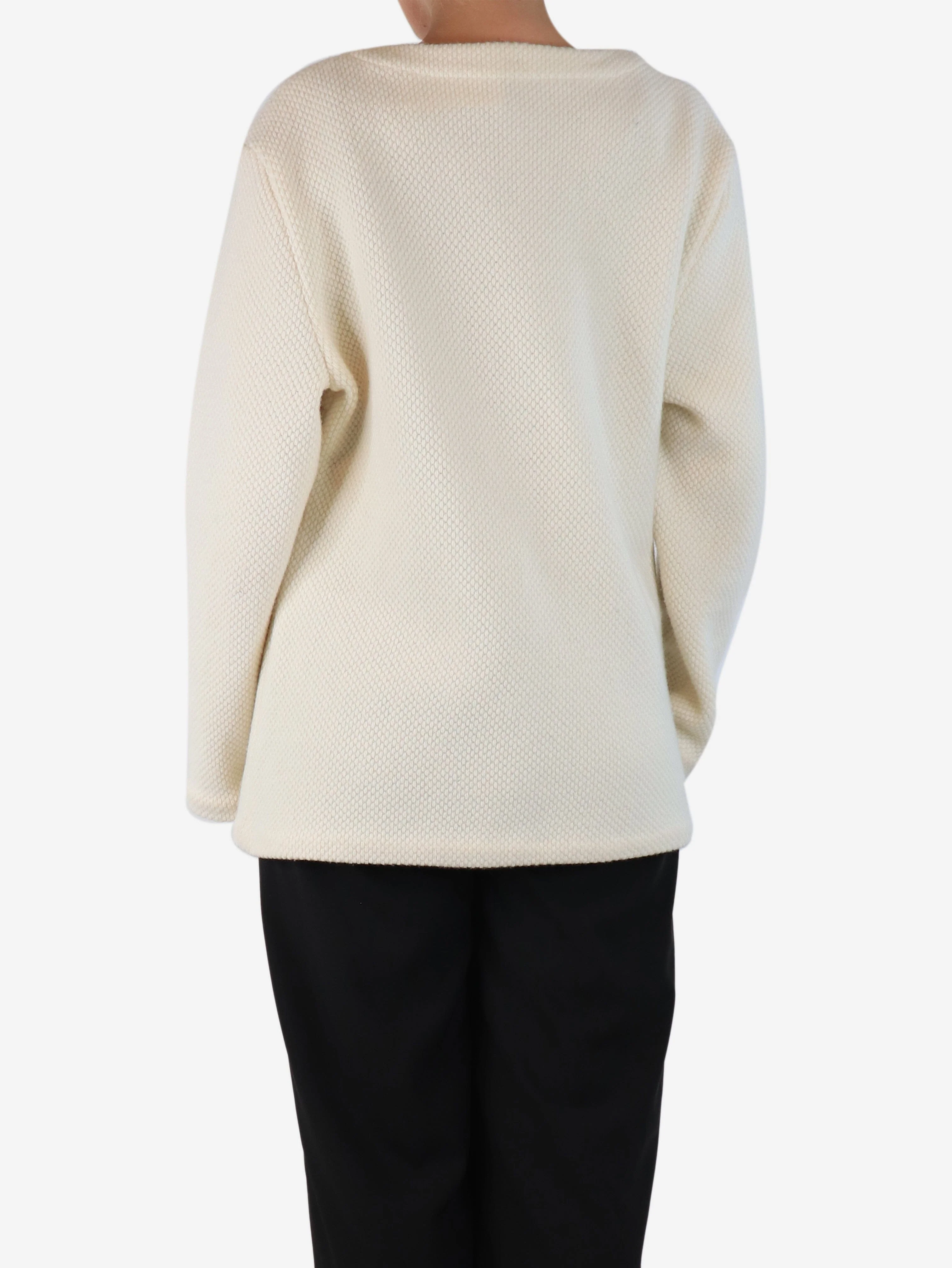 Cream textured cardigan - size UK 10 - Image 2