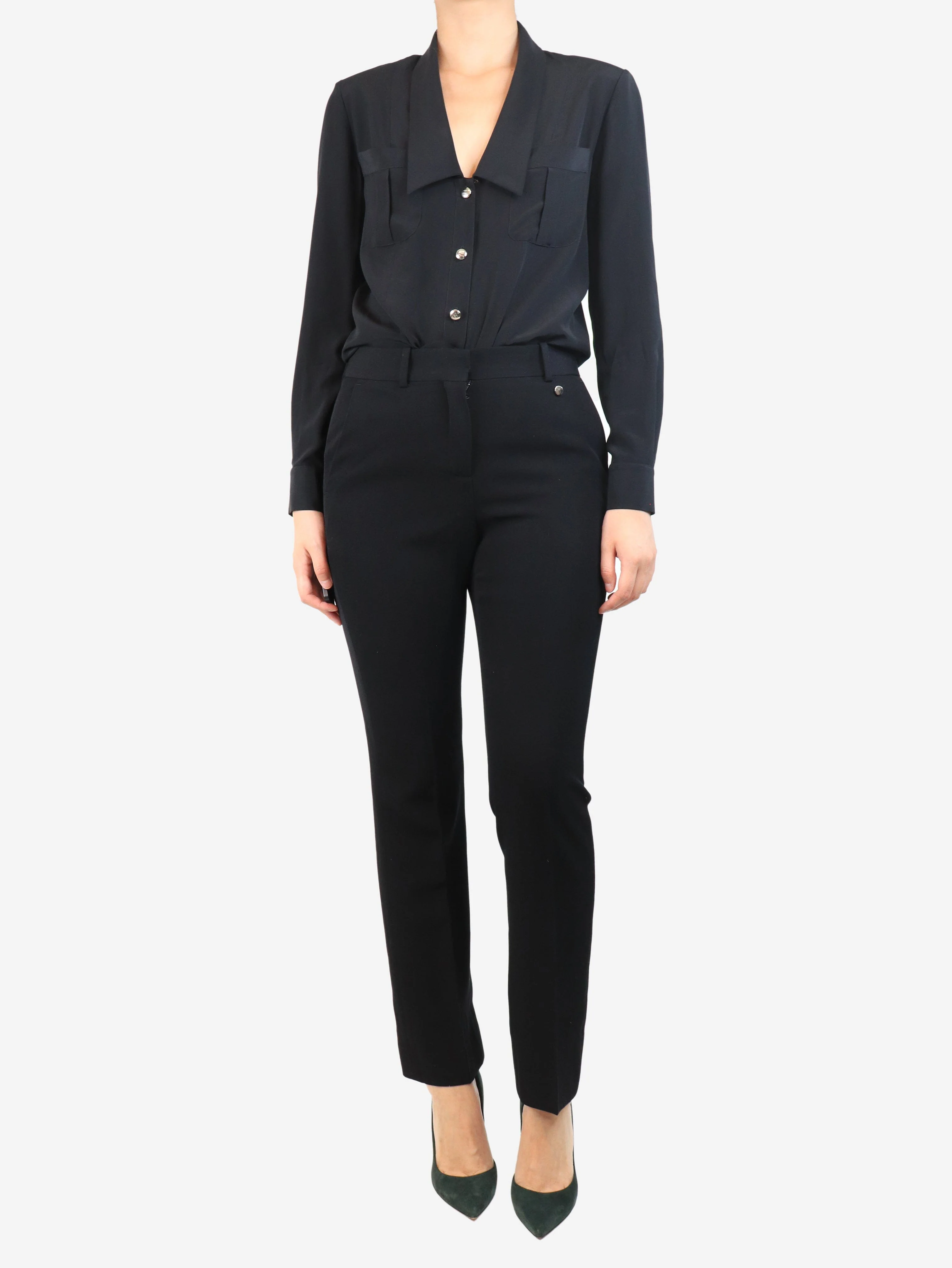 Black wool trousers - size UK 10 - Image 2