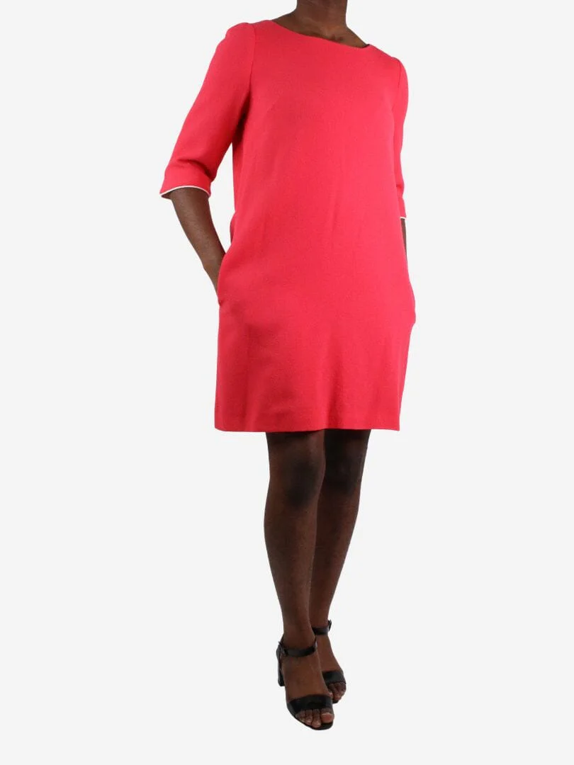 Pink wool crepe dress - size UK 12 - Image 2
