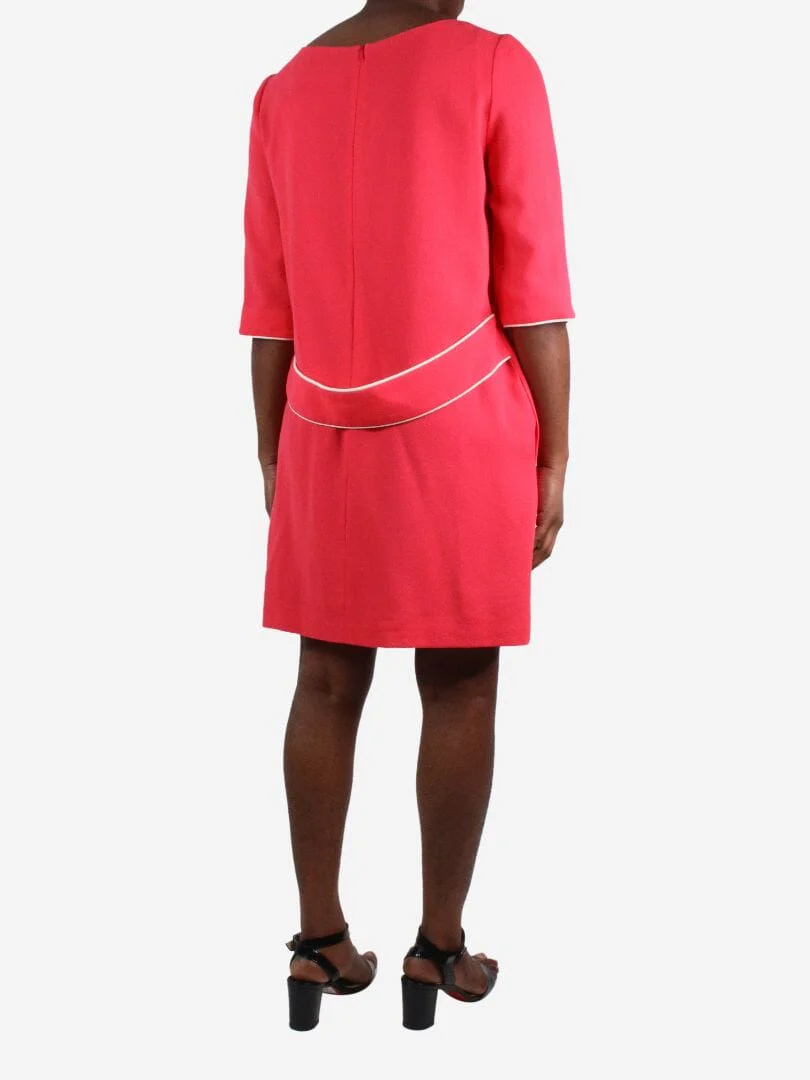 Pink wool crepe dress - size UK 12 - Image 3