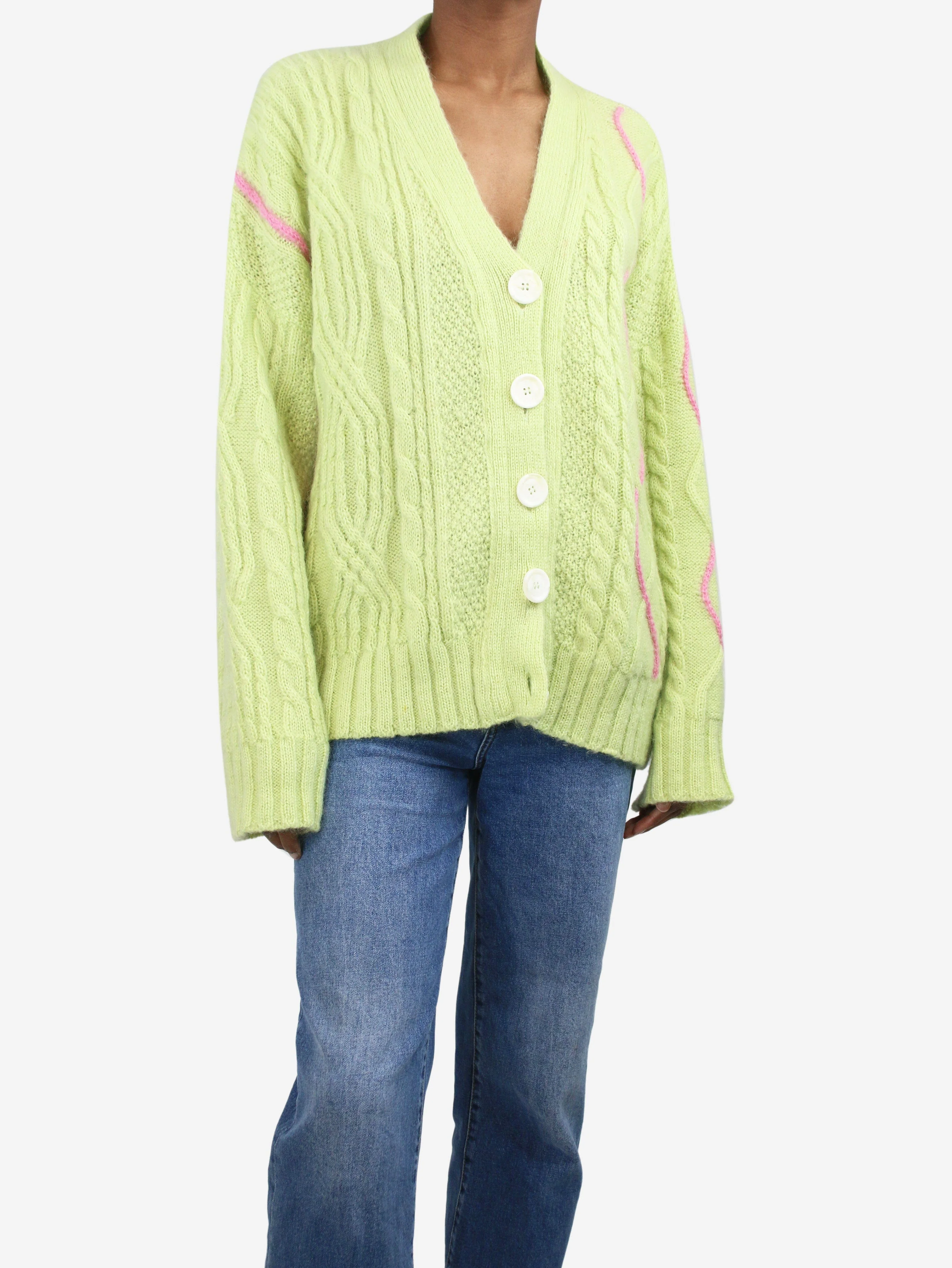 Green button-up cardigan - size XS - Image 3