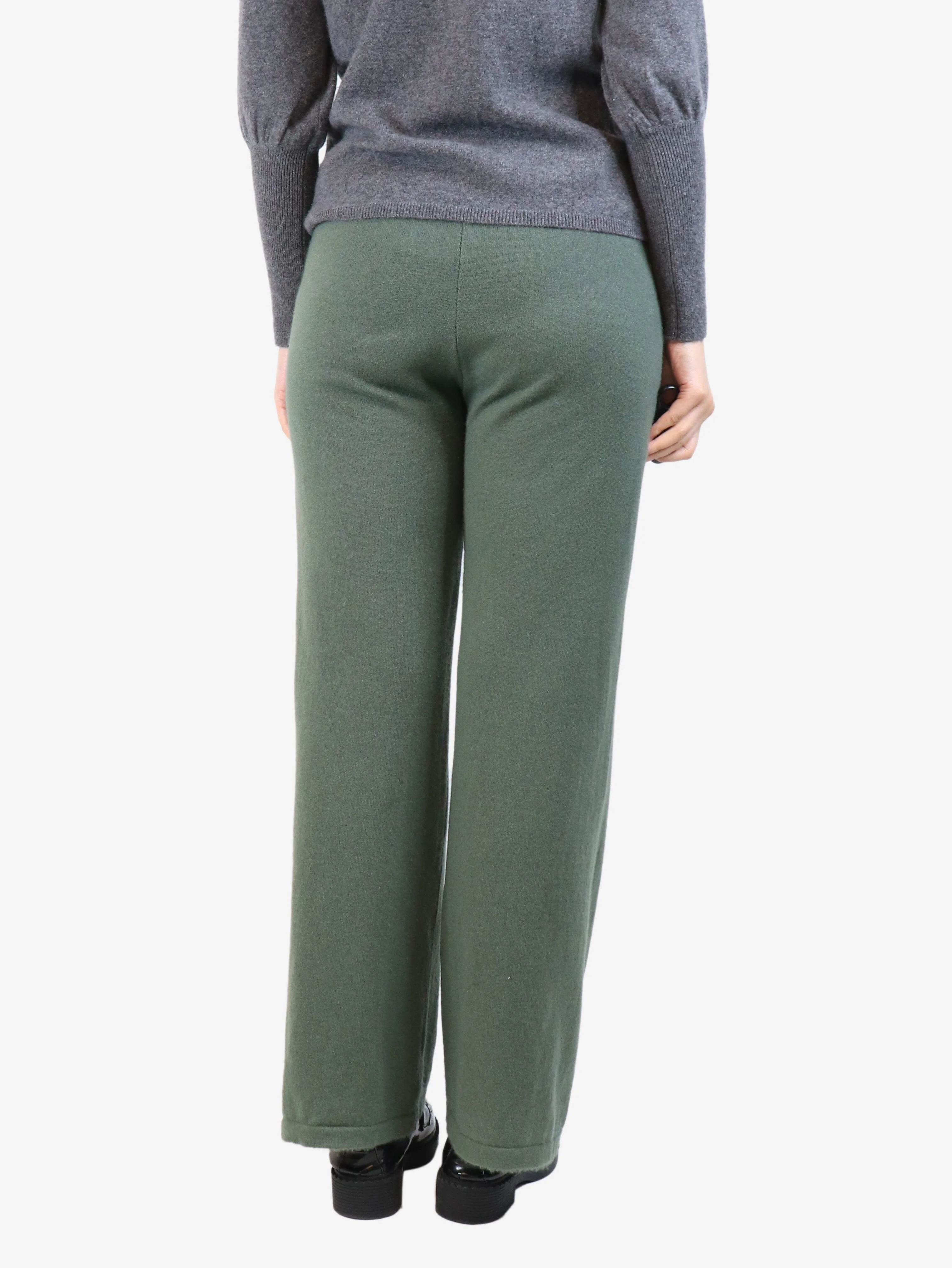 Green cashmere joggers - size UK 10 - Image 3