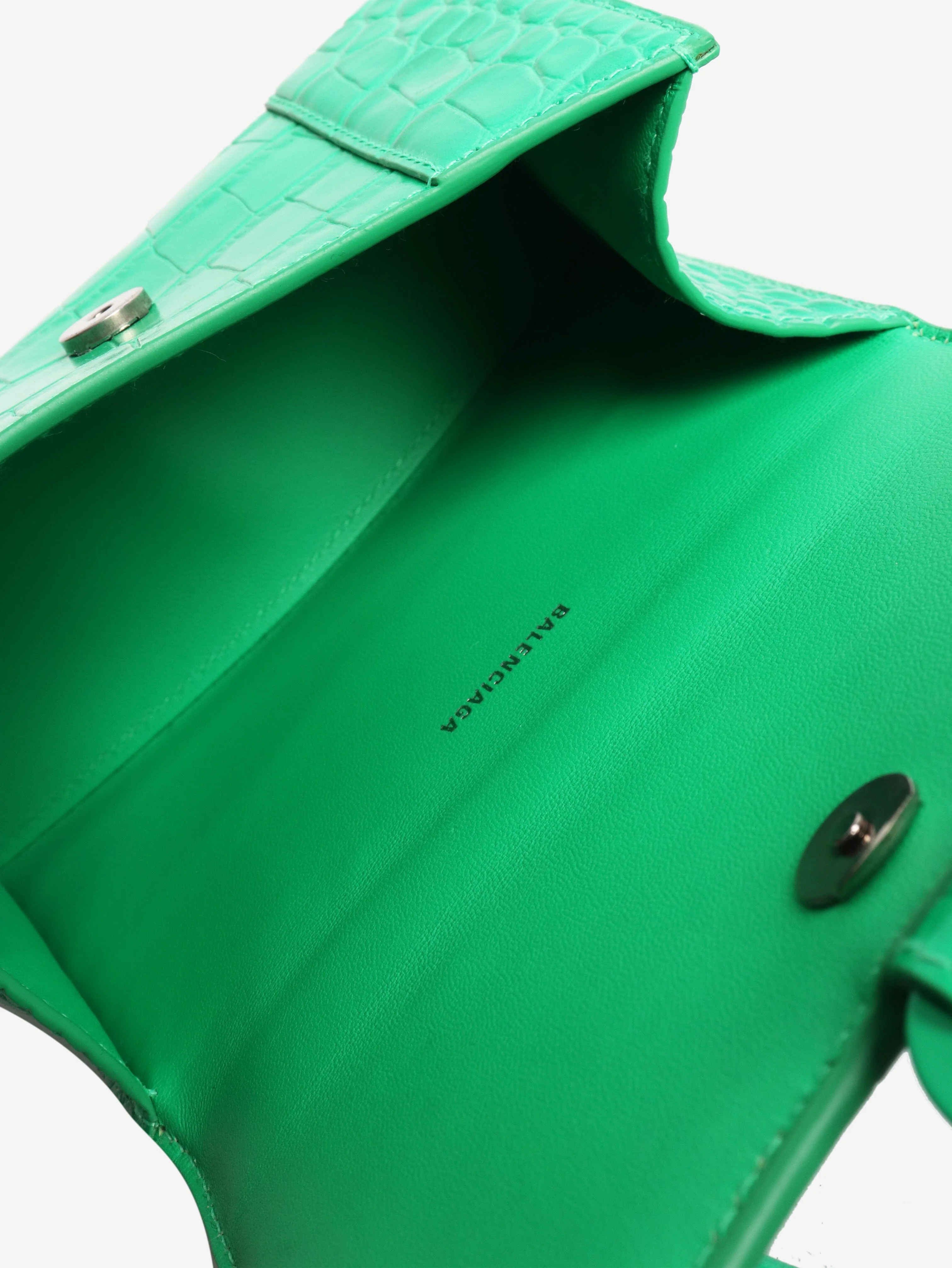 Green Hourglass XS croc-effect handbag - size - Image 7