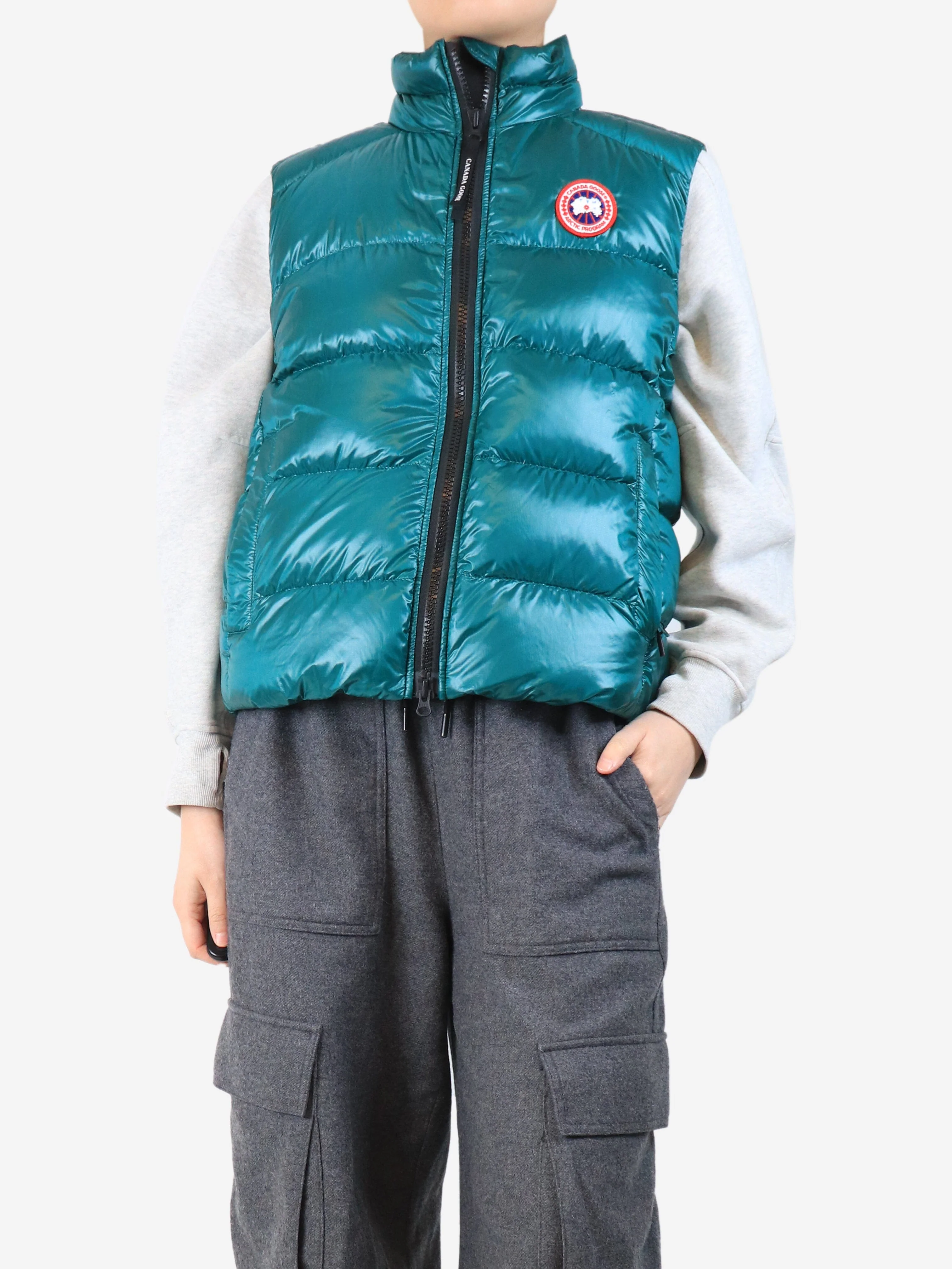 Green puffer vest - size M