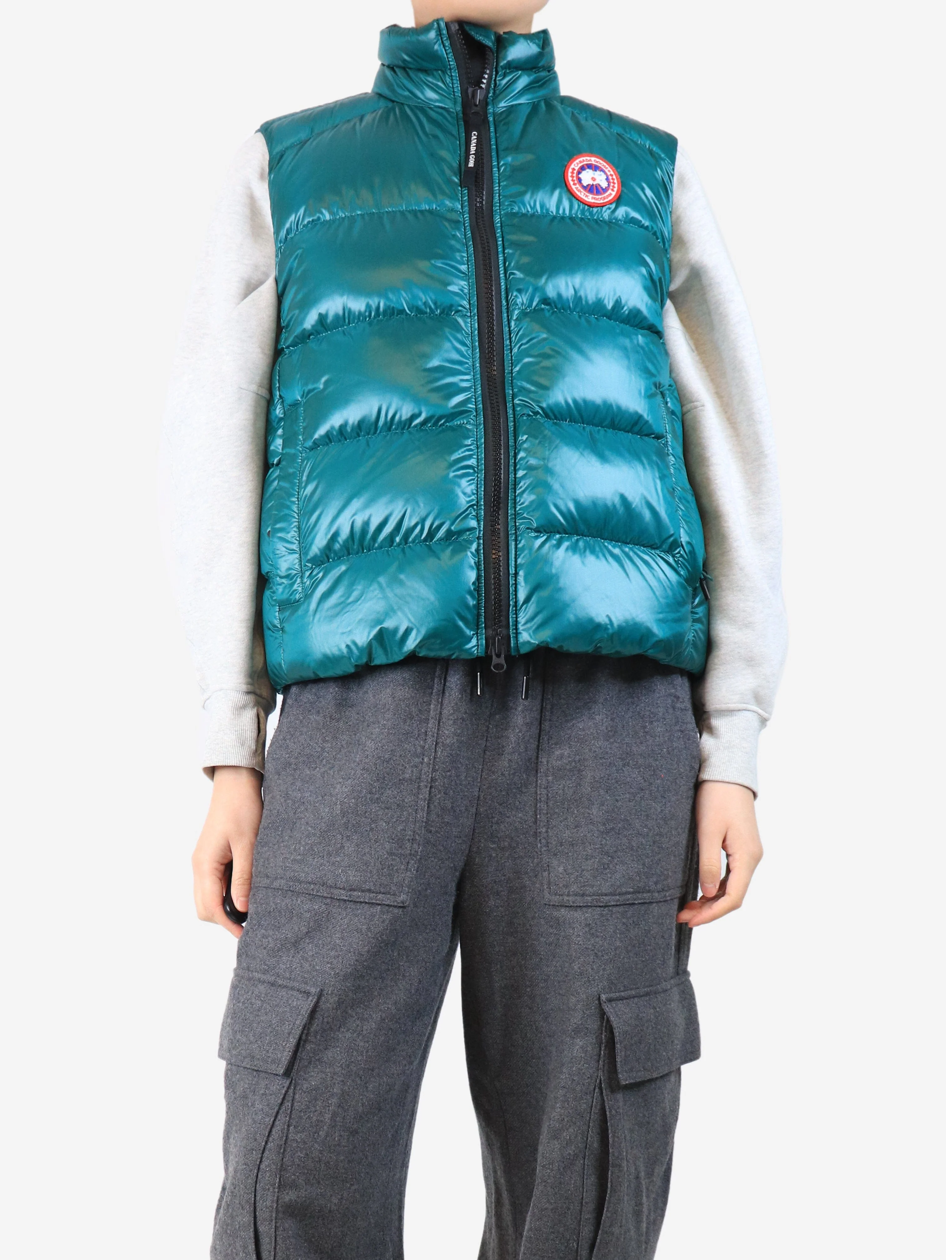 Green puffer vest - size M - Image 3