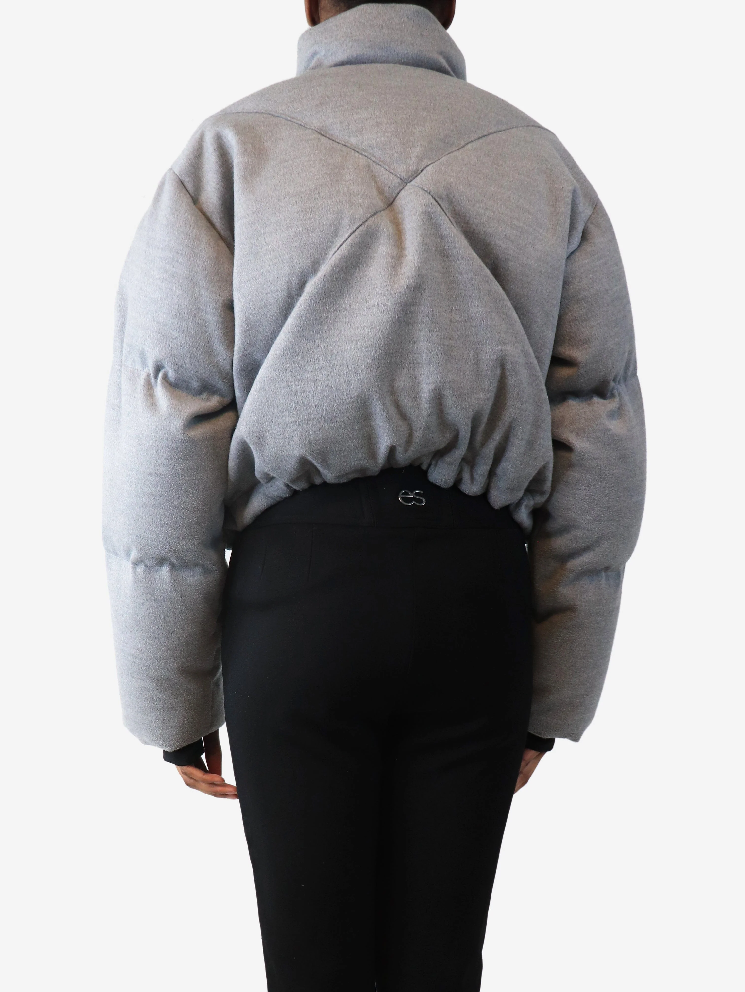 Grey Hallie Mae puffer jacket - size M - Image 2