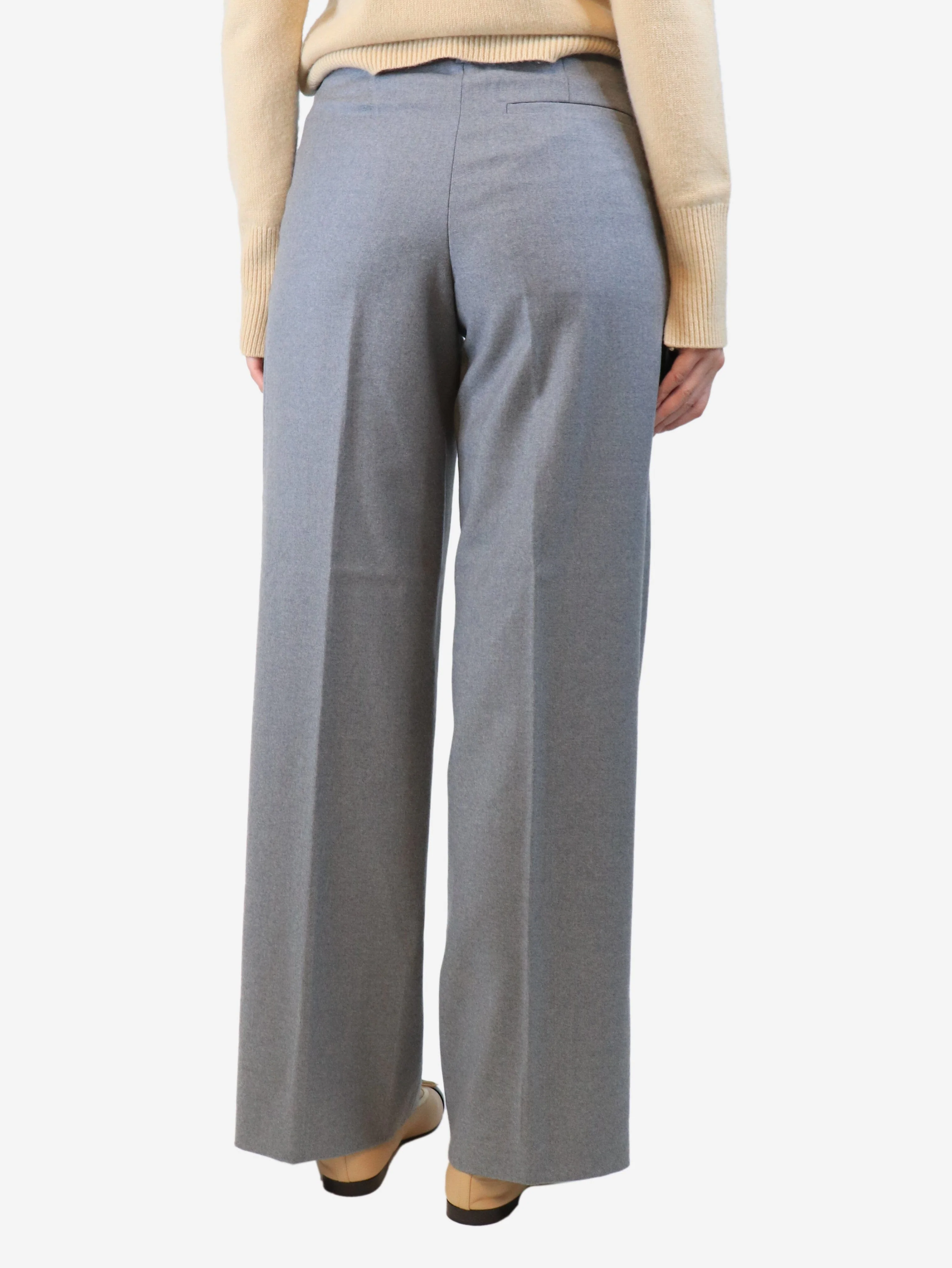 Grey straight-leg trousers - size UK 10 - Image 3