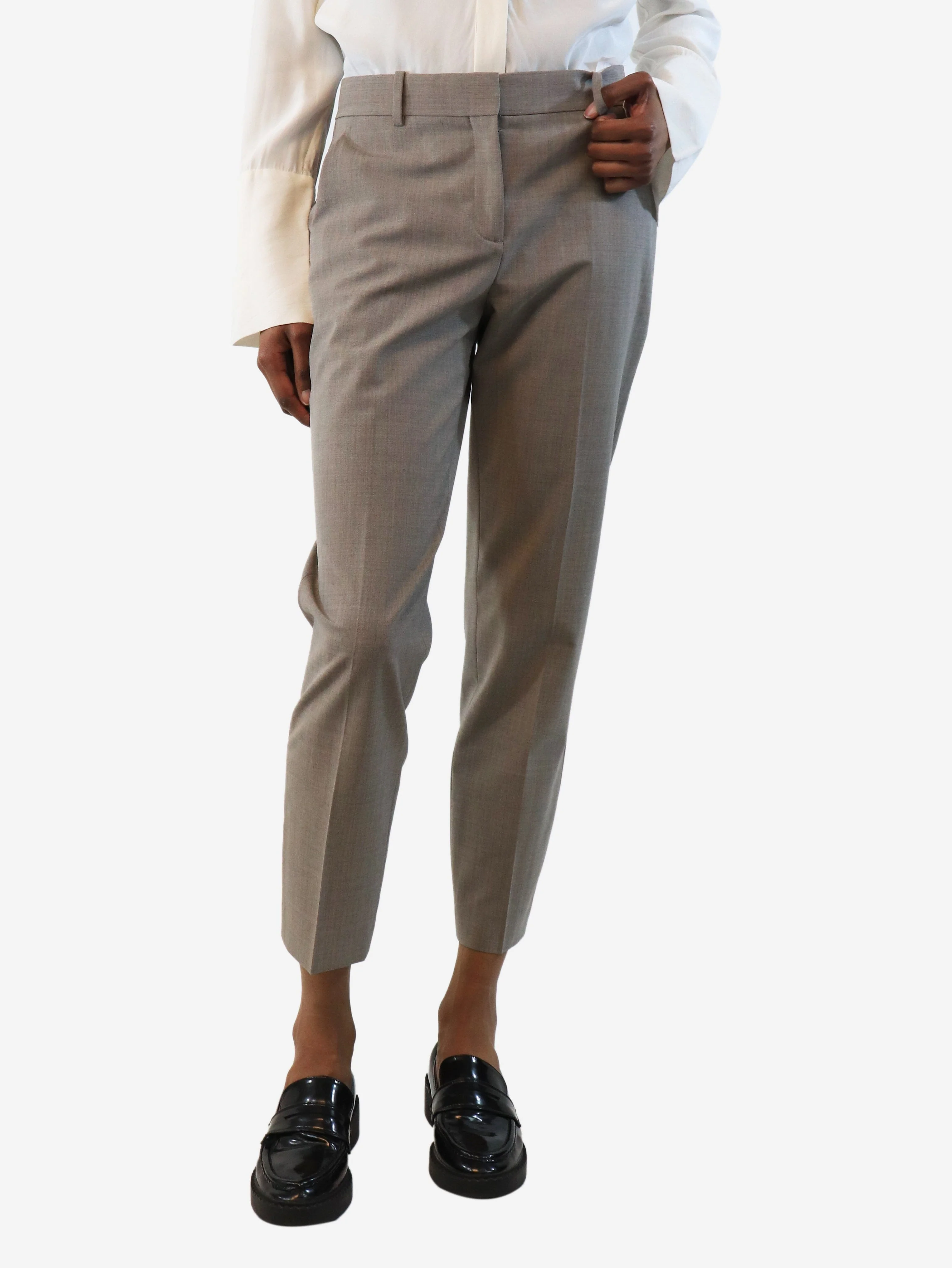 Grey tapered trousers - size UK 6