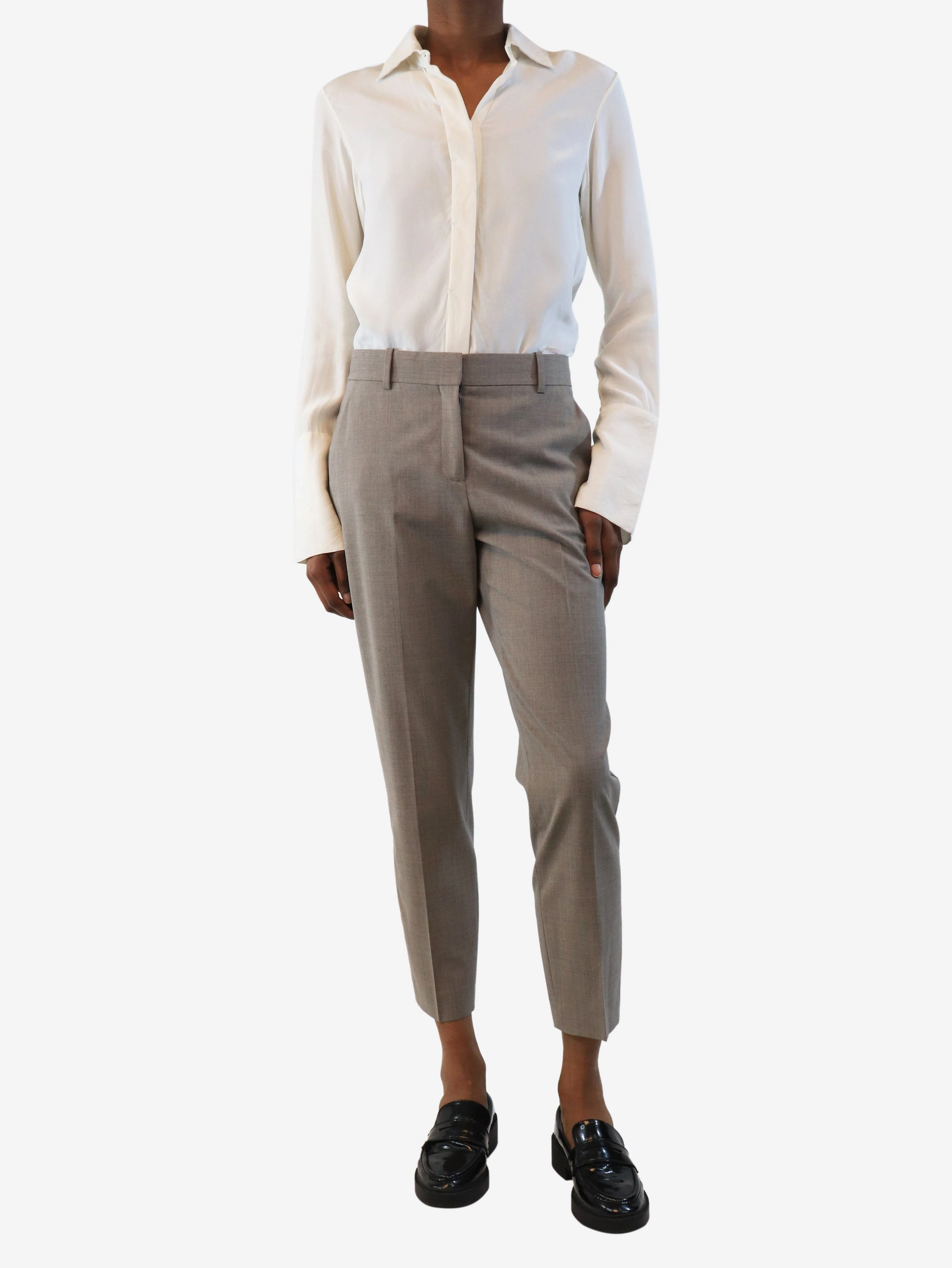 Grey tapered trousers - size UK 6 - Image 2
