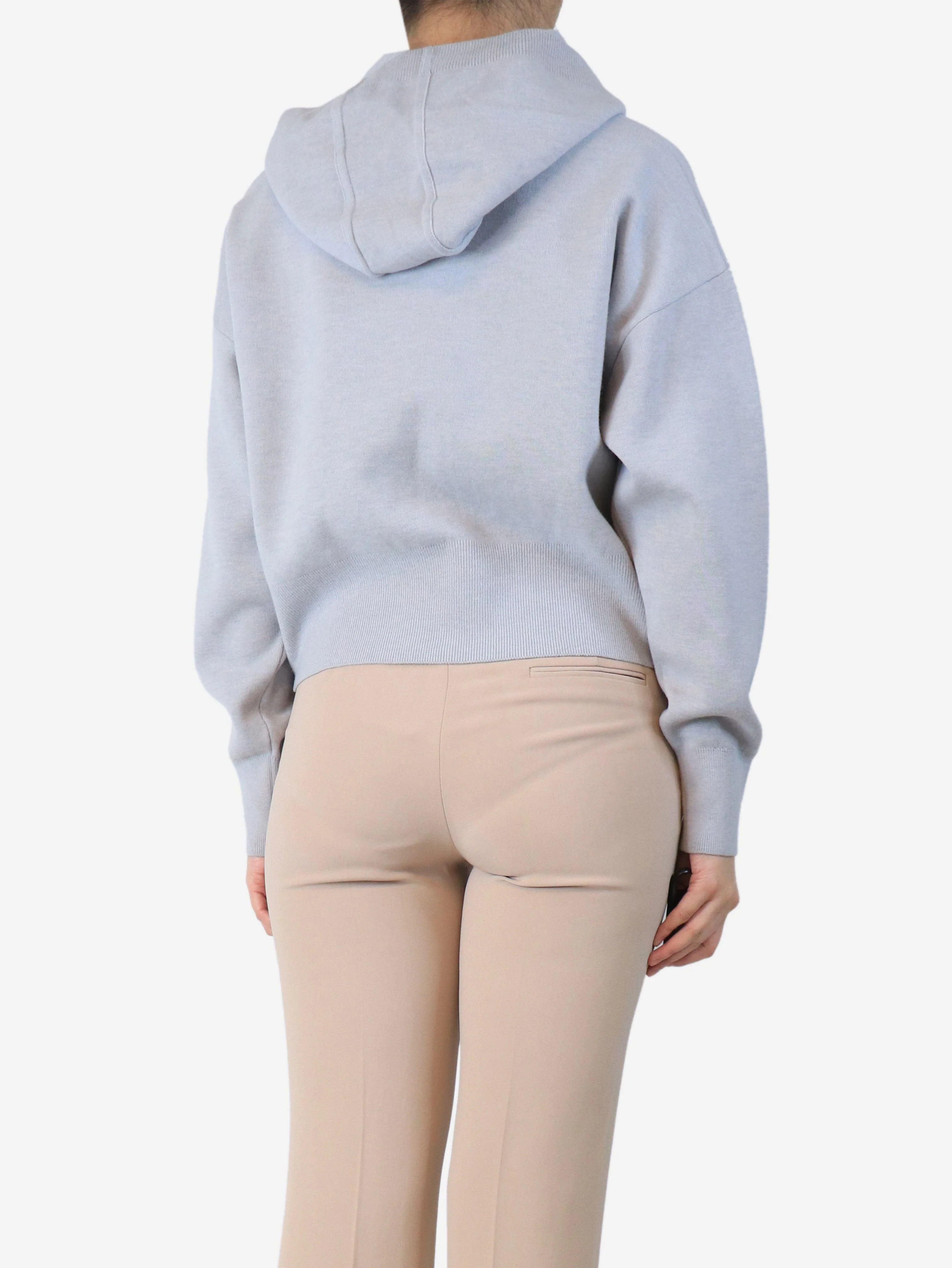 Grey wool hooded sweatshirt - size S - Image 2