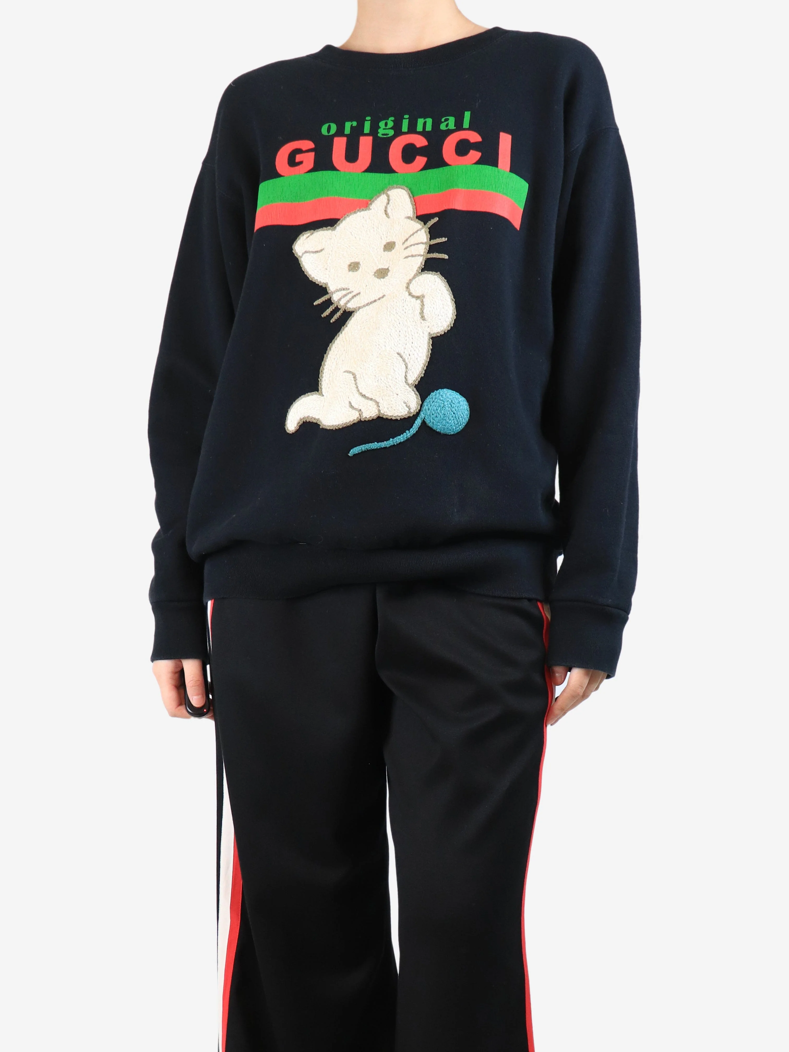 Black cat motif sweatshirt - size S - Image 3