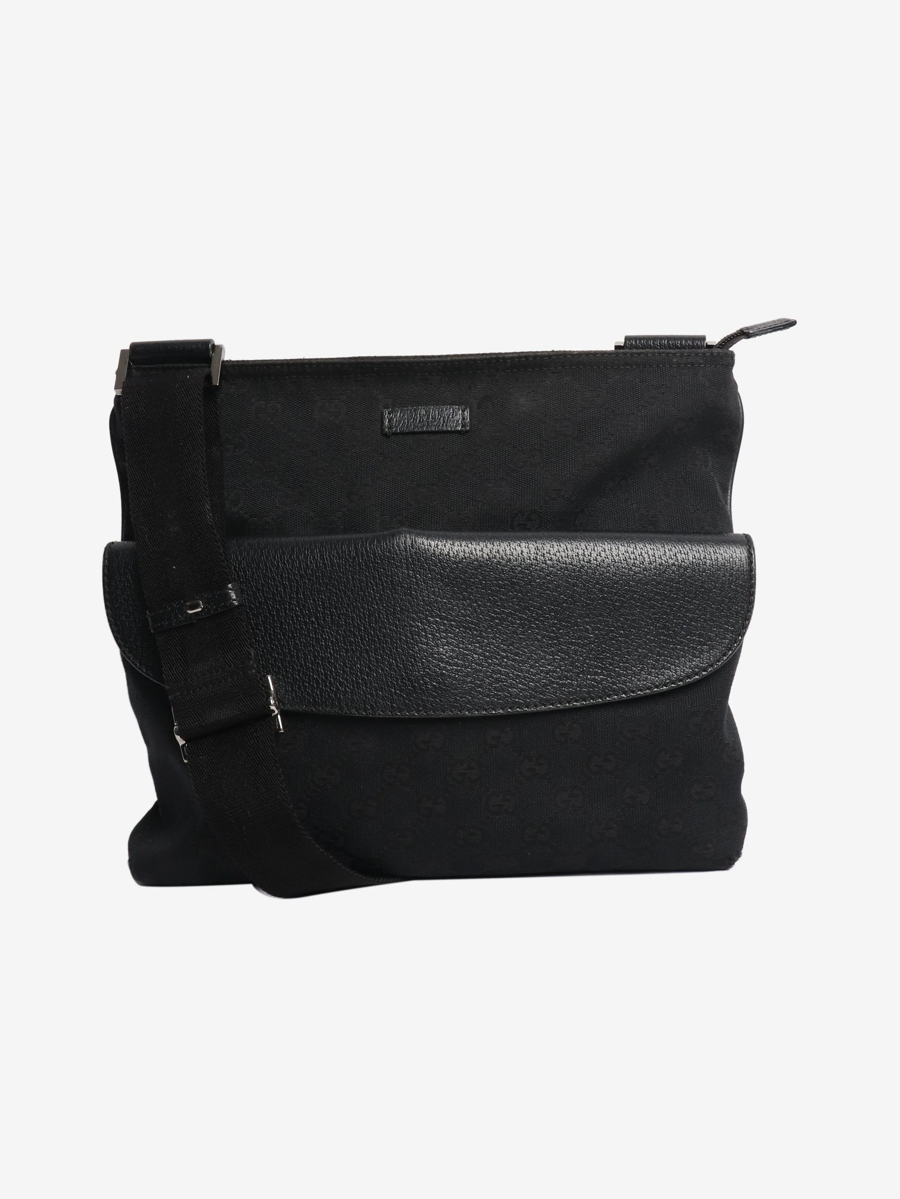 Black GG canvas messenger bag