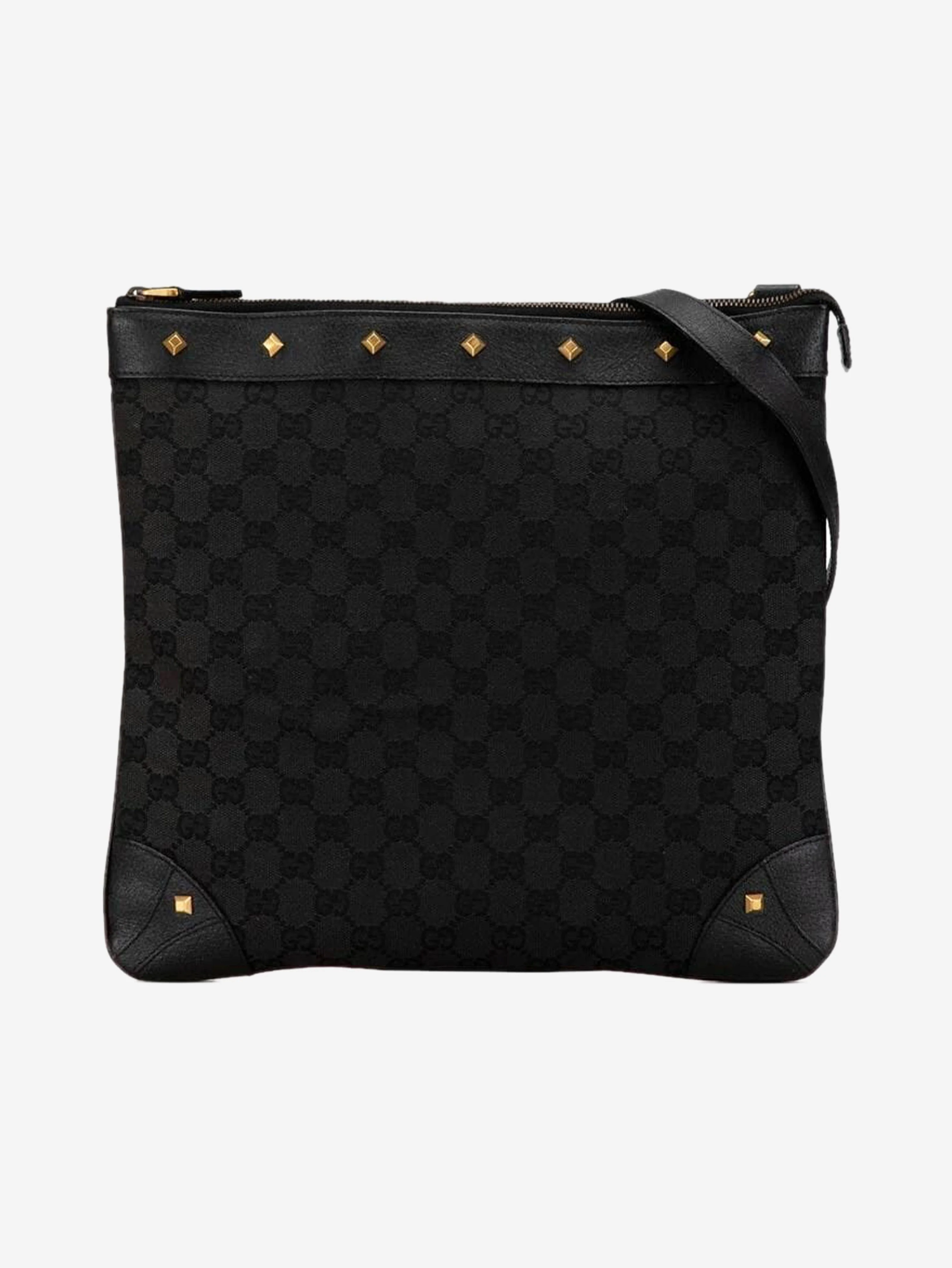 Black GG canvas studded shoulder bag - Image 2