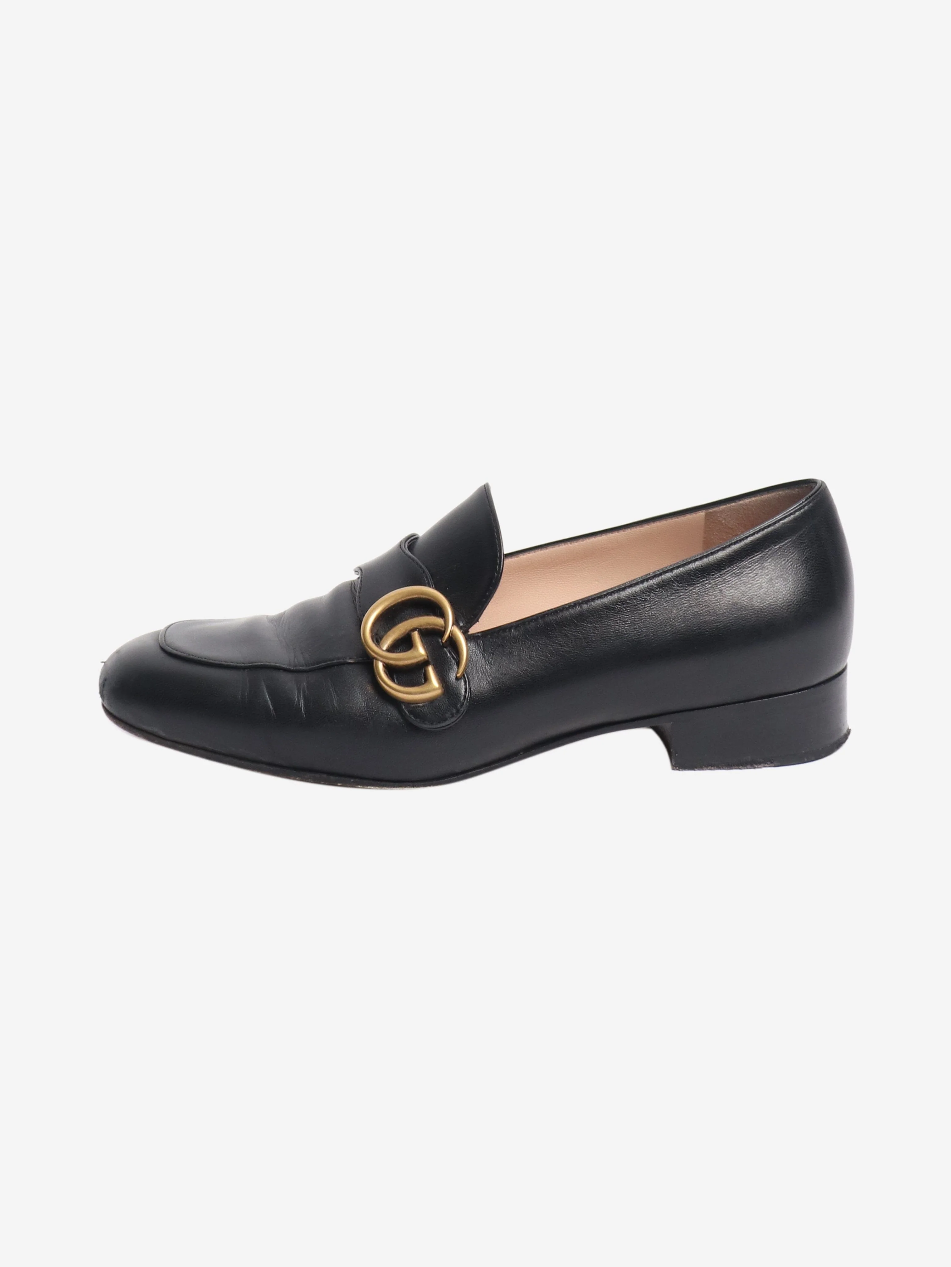 Black GG leather loafers - size EU 37.5
