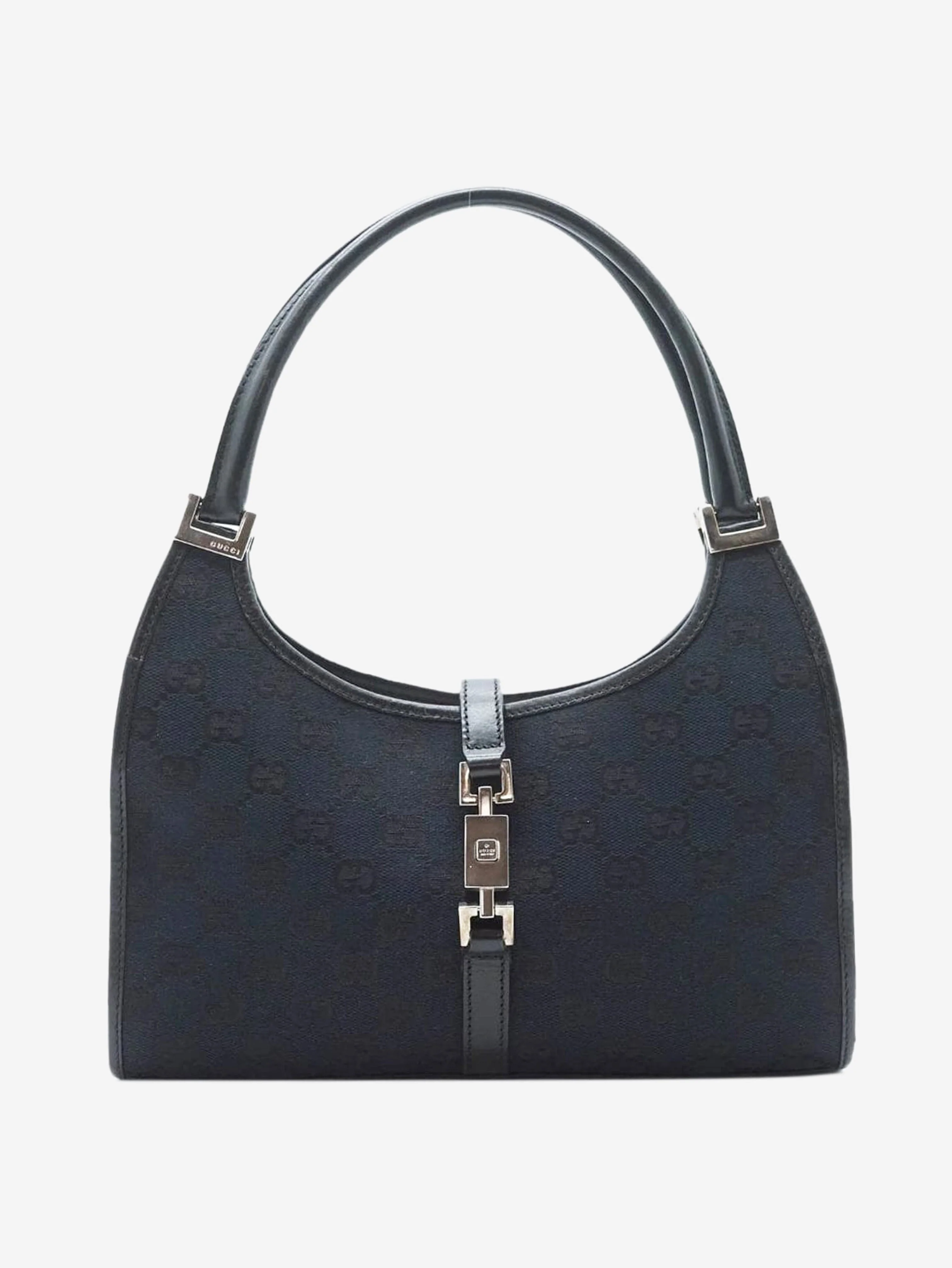 Black Jackie canvas and leather bag