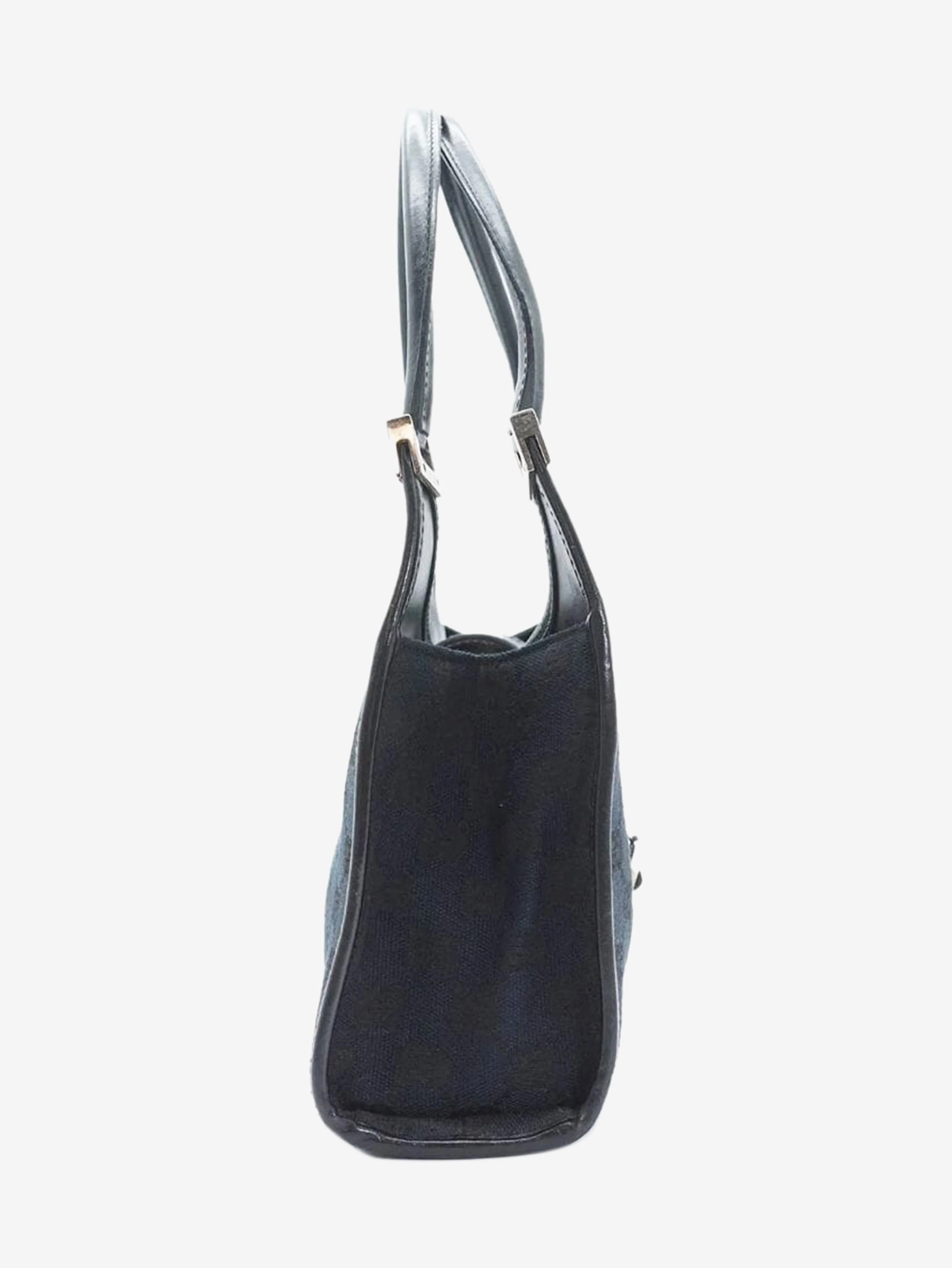 Black Jackie canvas and leather bag - Image 3