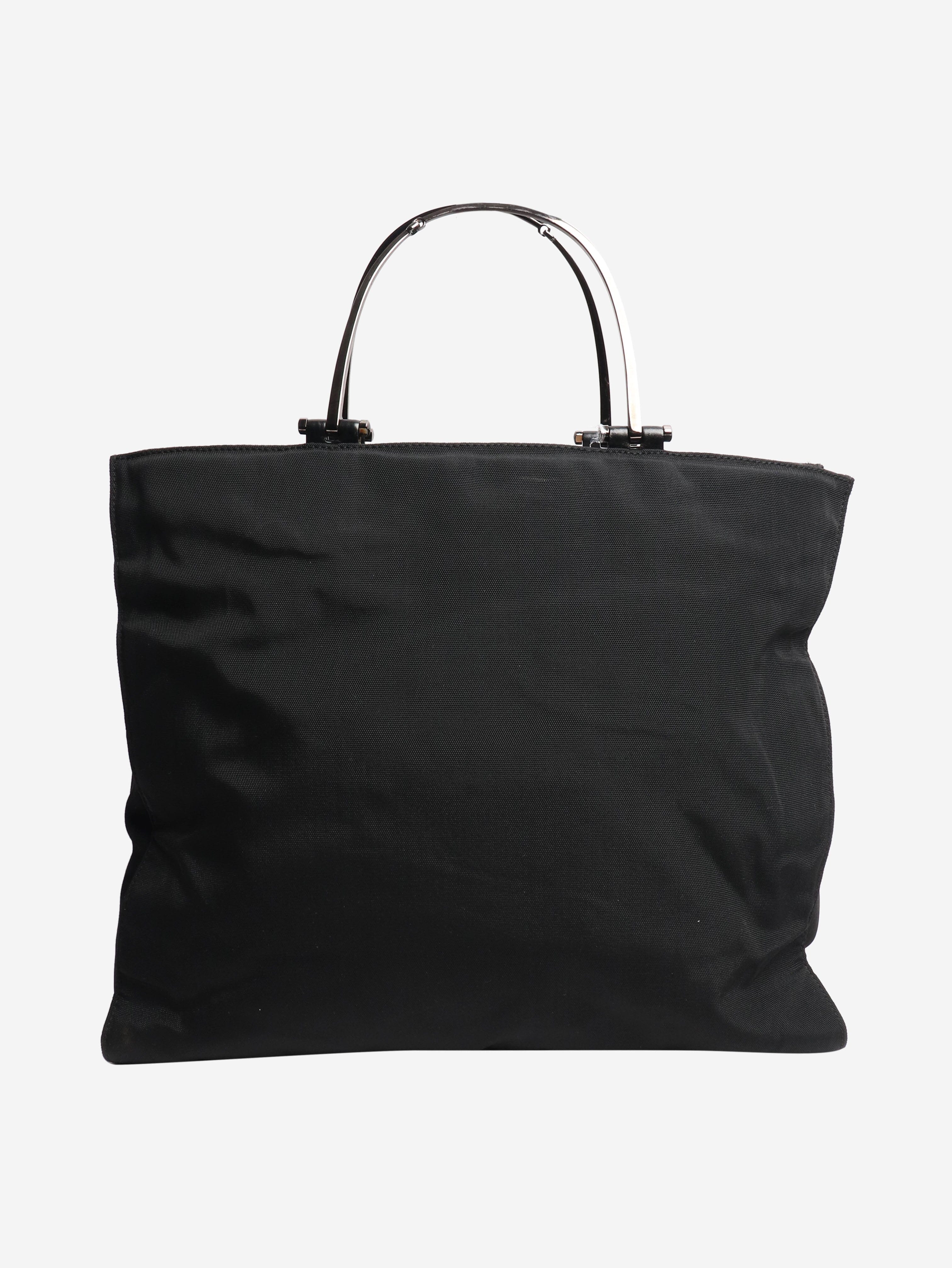 Black nylon 2way tote bag - Image 3
