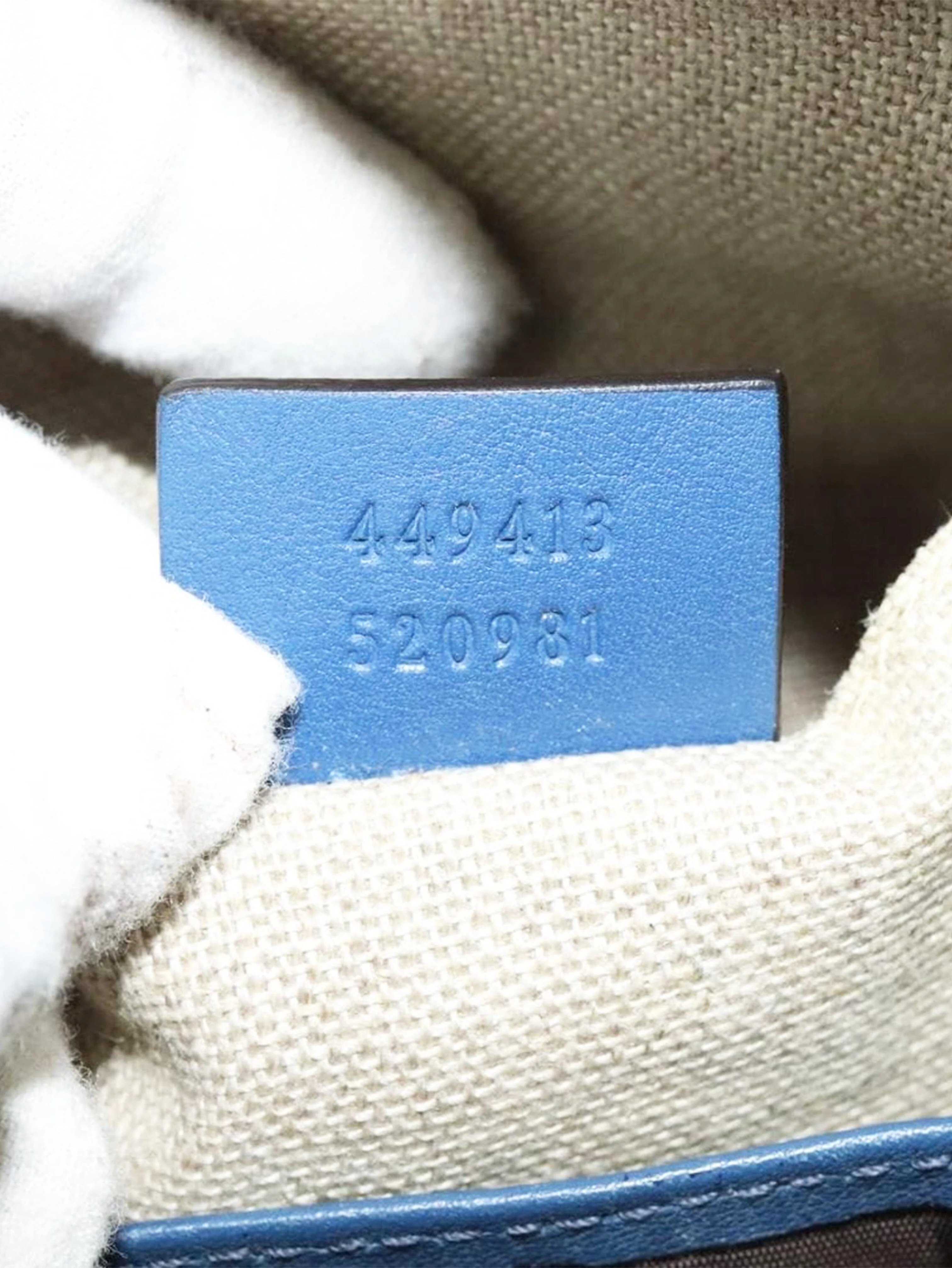 Blue micro GG Guccissima bag - Image 22