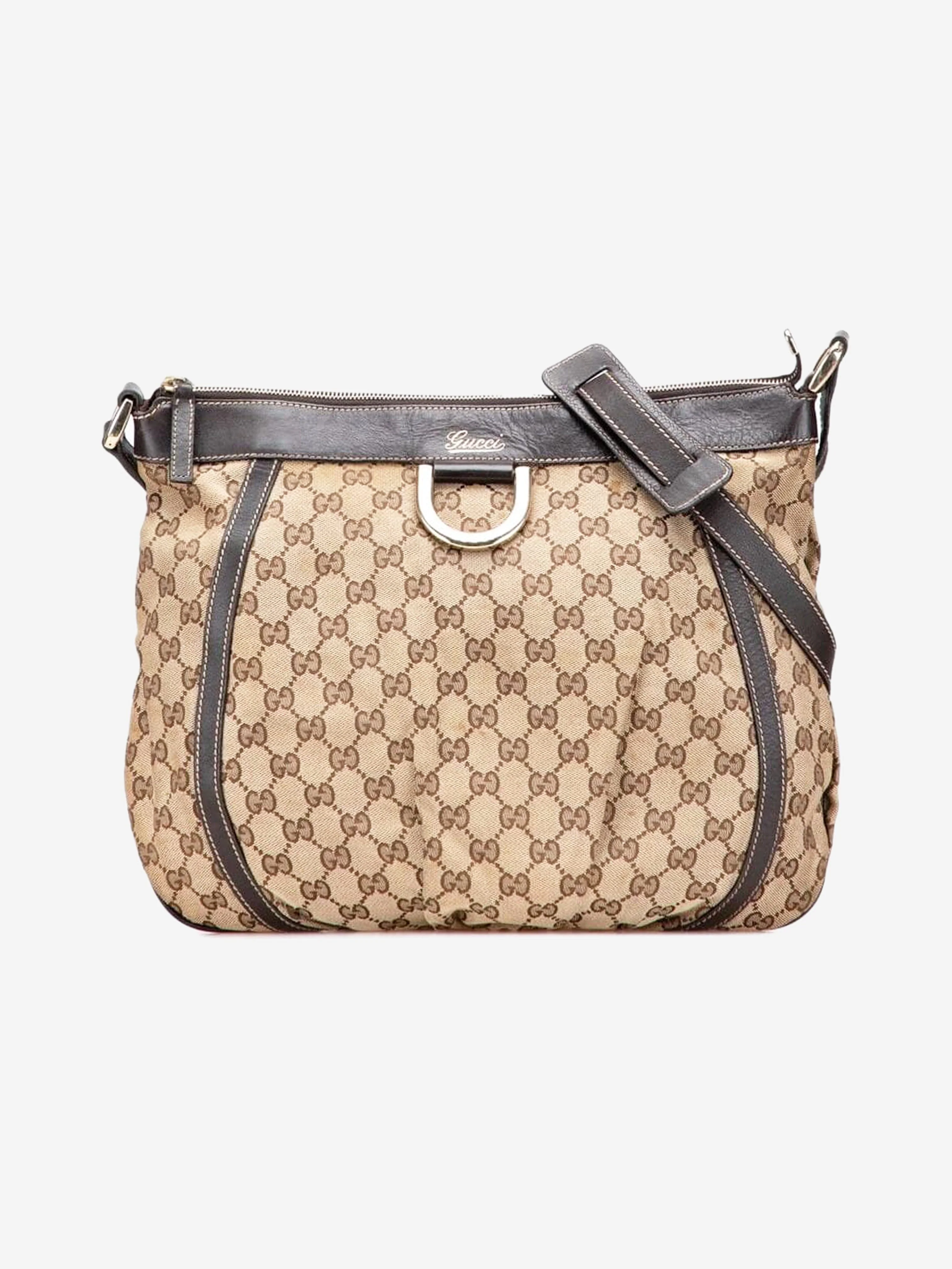 Brown Abbey GG canvas shoulder bag