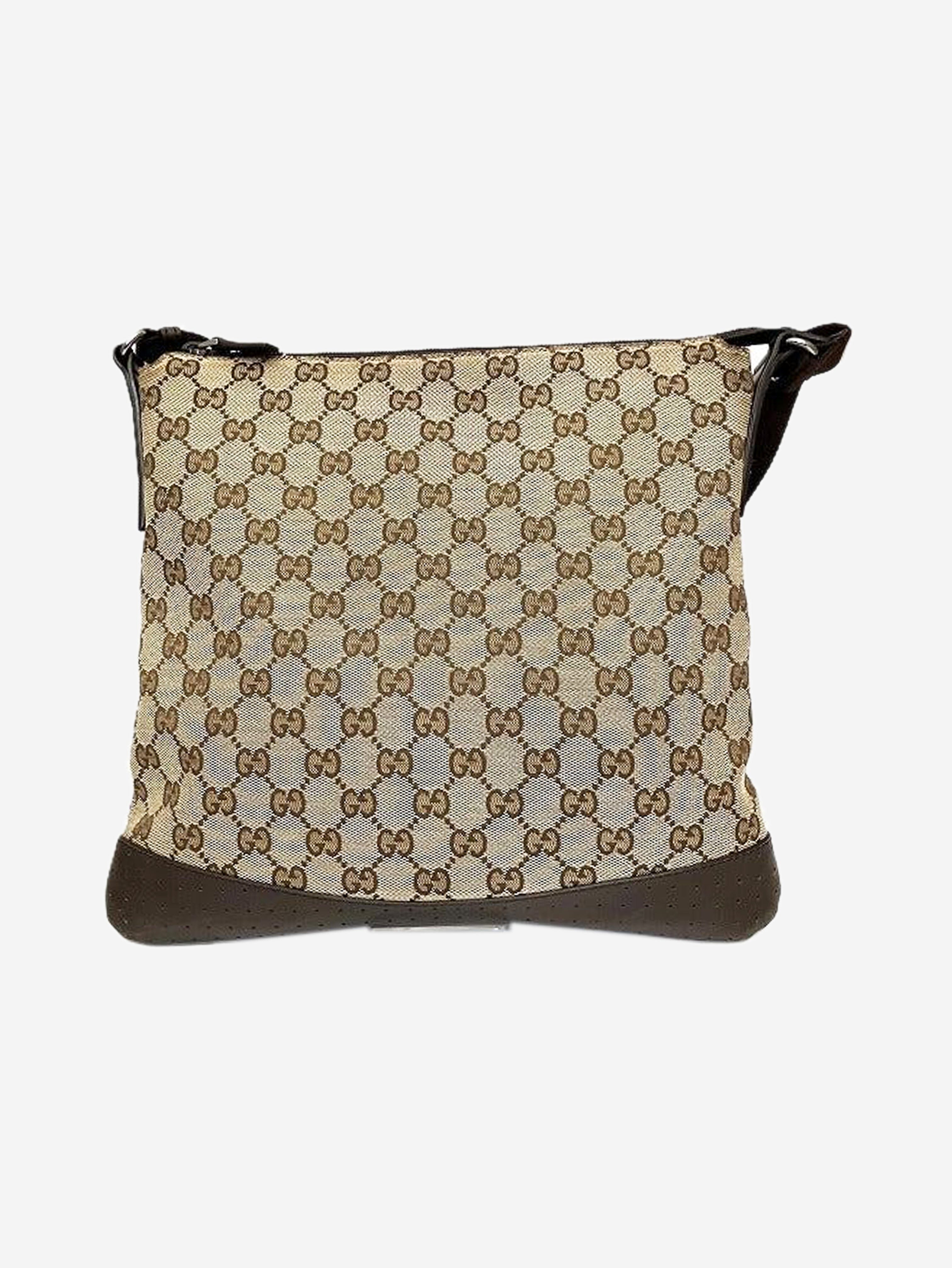 Brown GG canvas and leather shoulder bag - Image 2