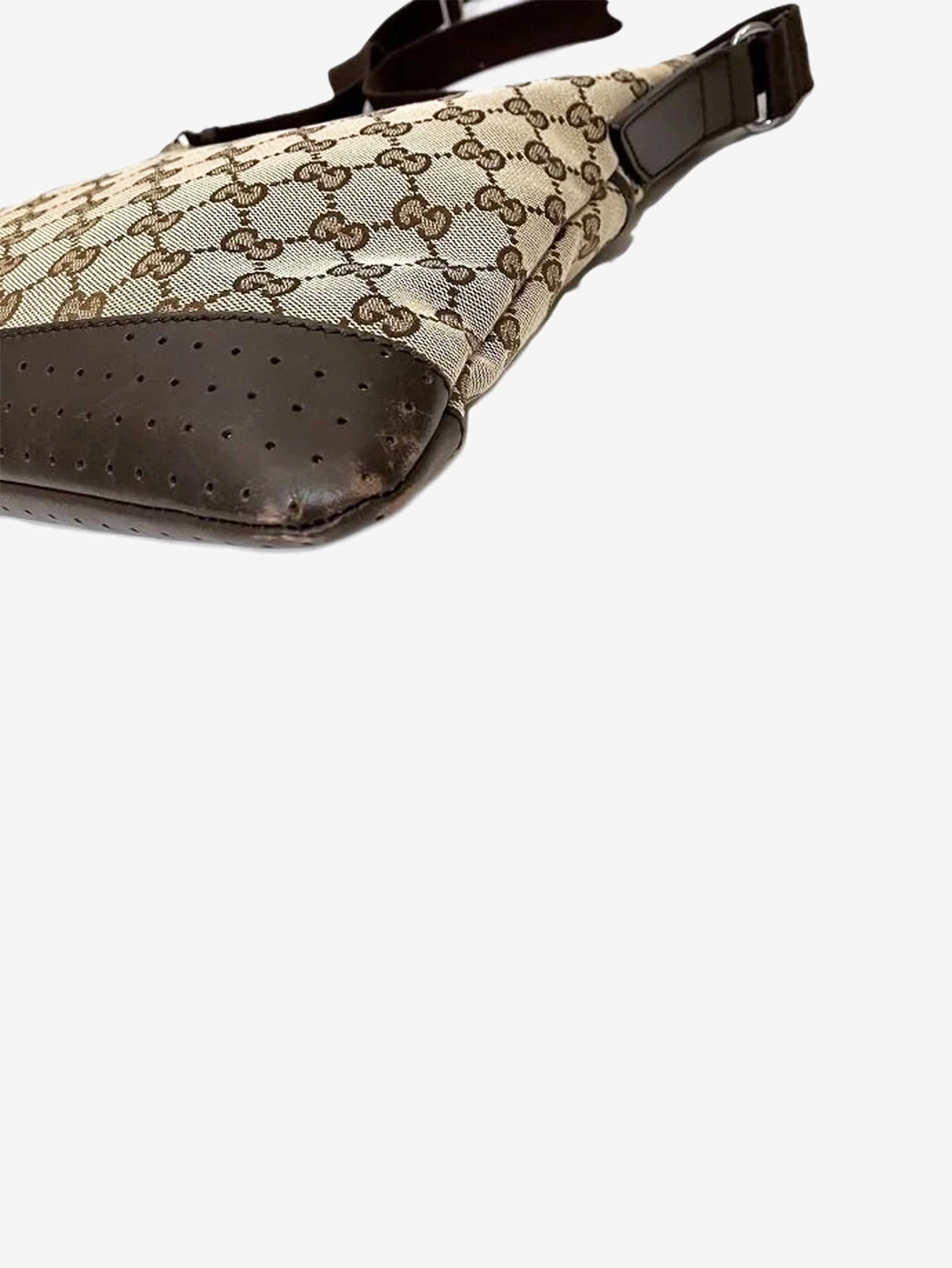 Brown GG canvas and leather shoulder bag - Image 4