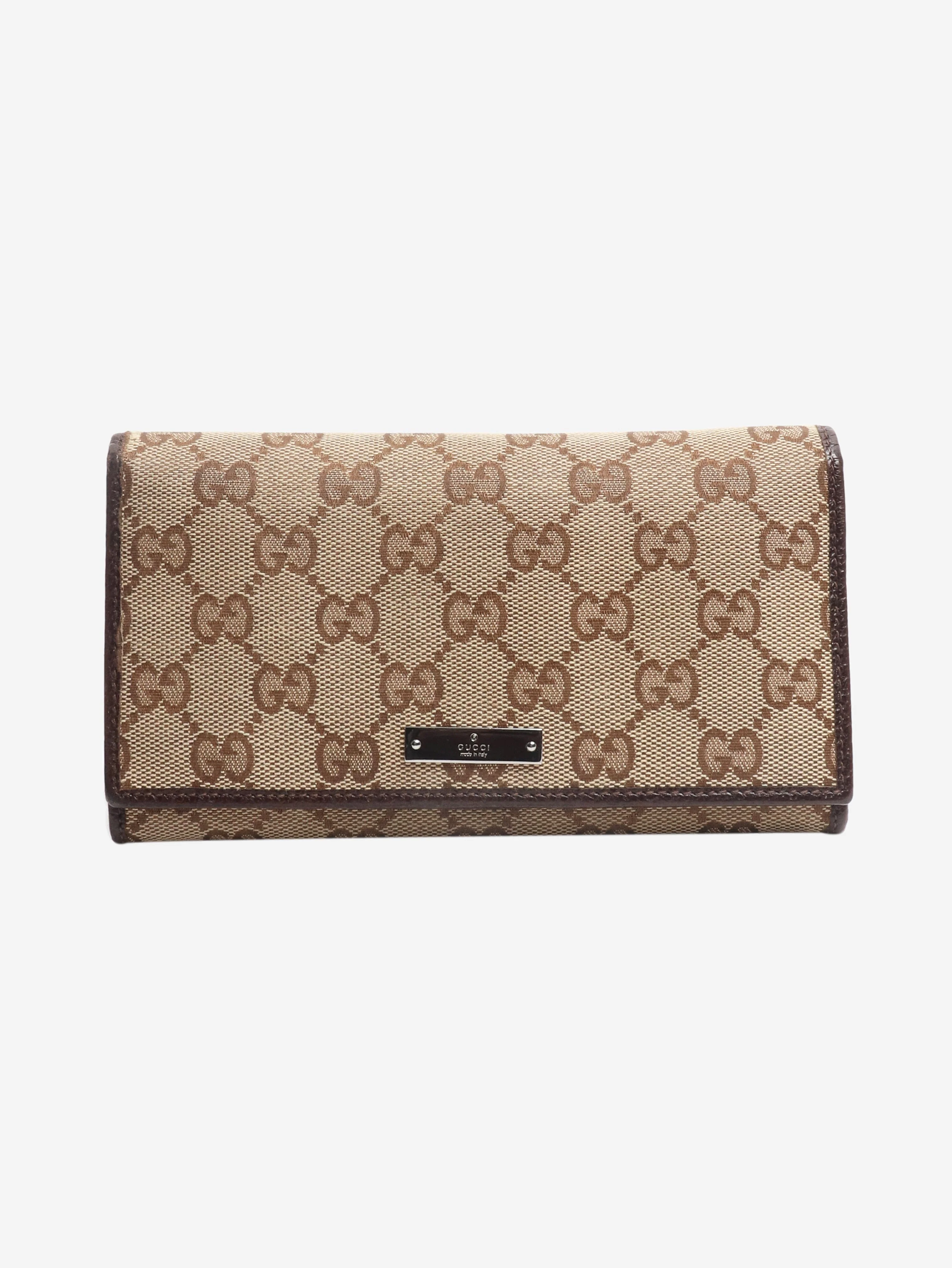 Brown GG continental wallet