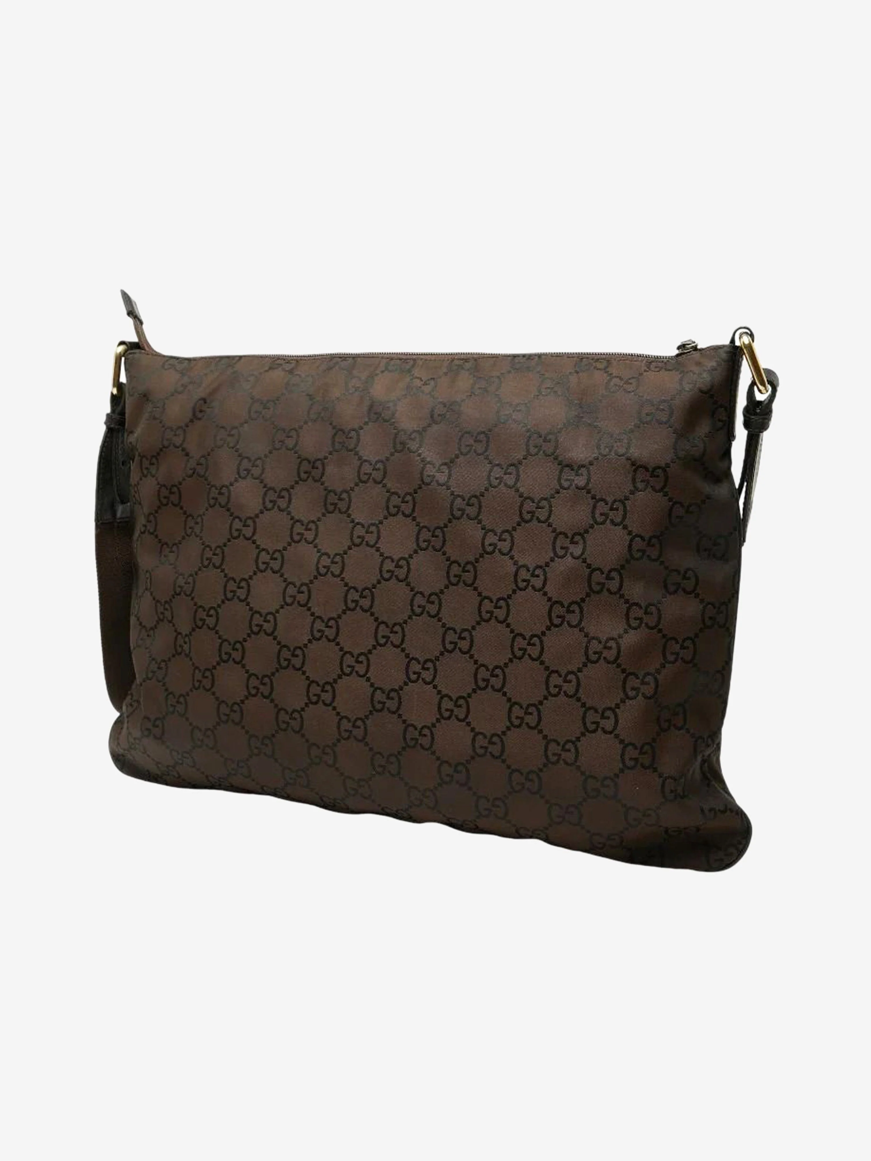 Brown GG nylon shoulder bag - Image 2