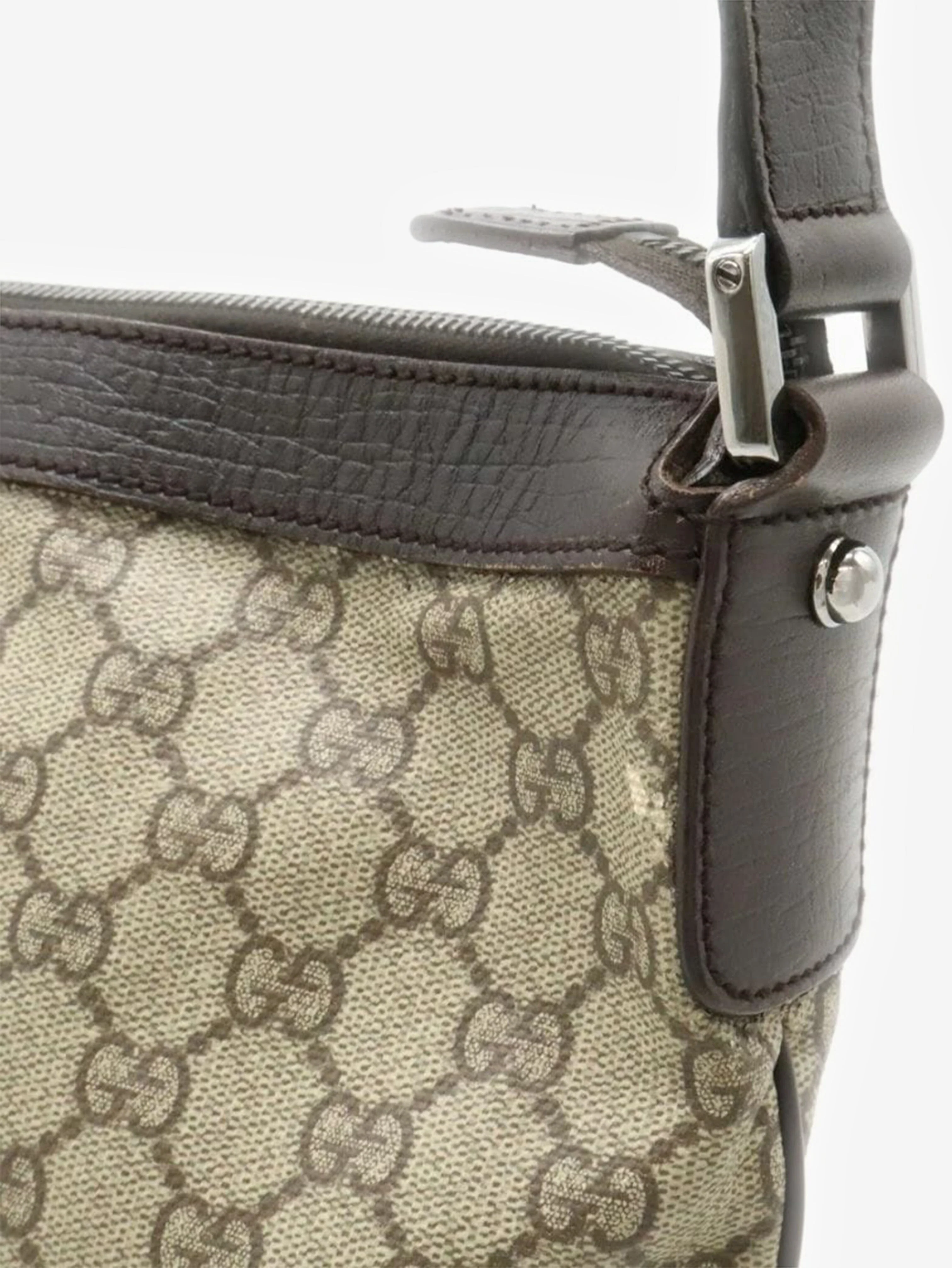 Brown GG Supreme canvas and leather shoulder bag - Image 4