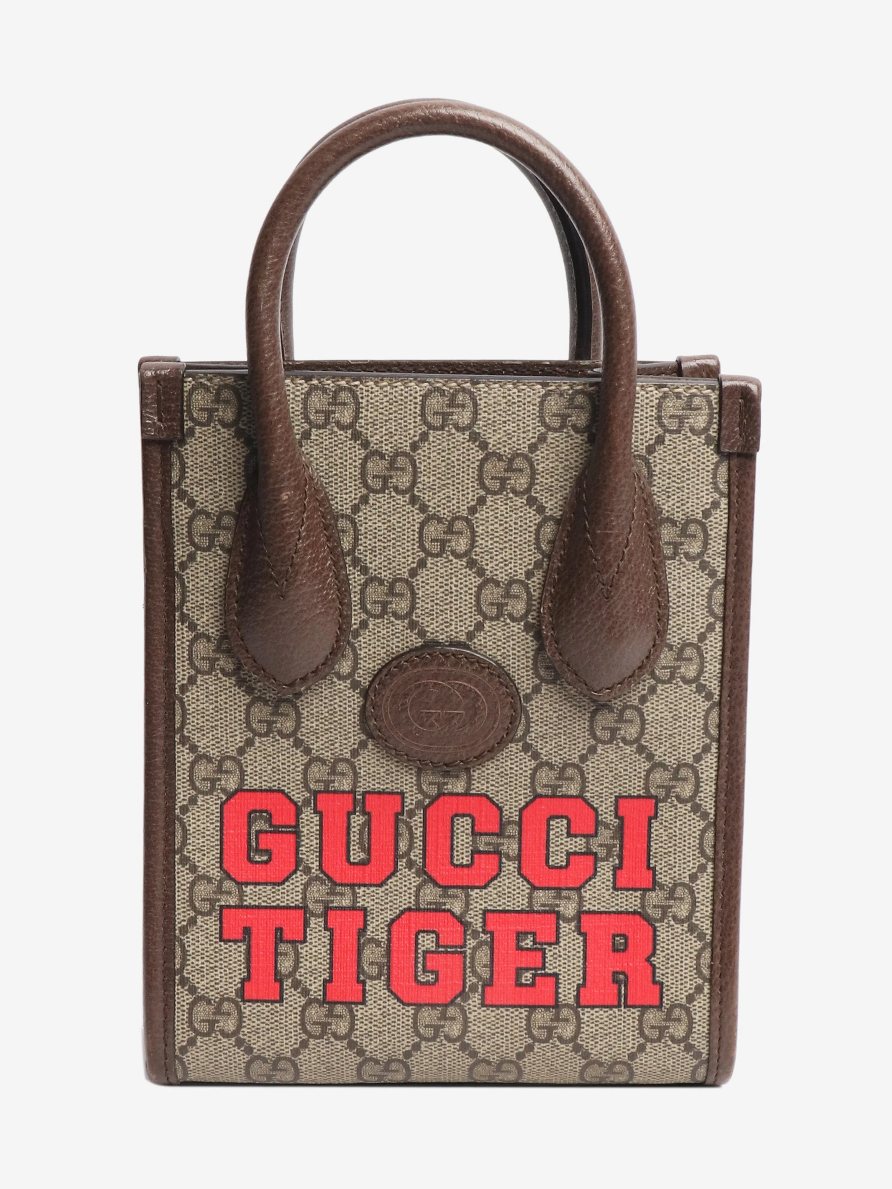 Brown GG Tiger 2way mini tote bag