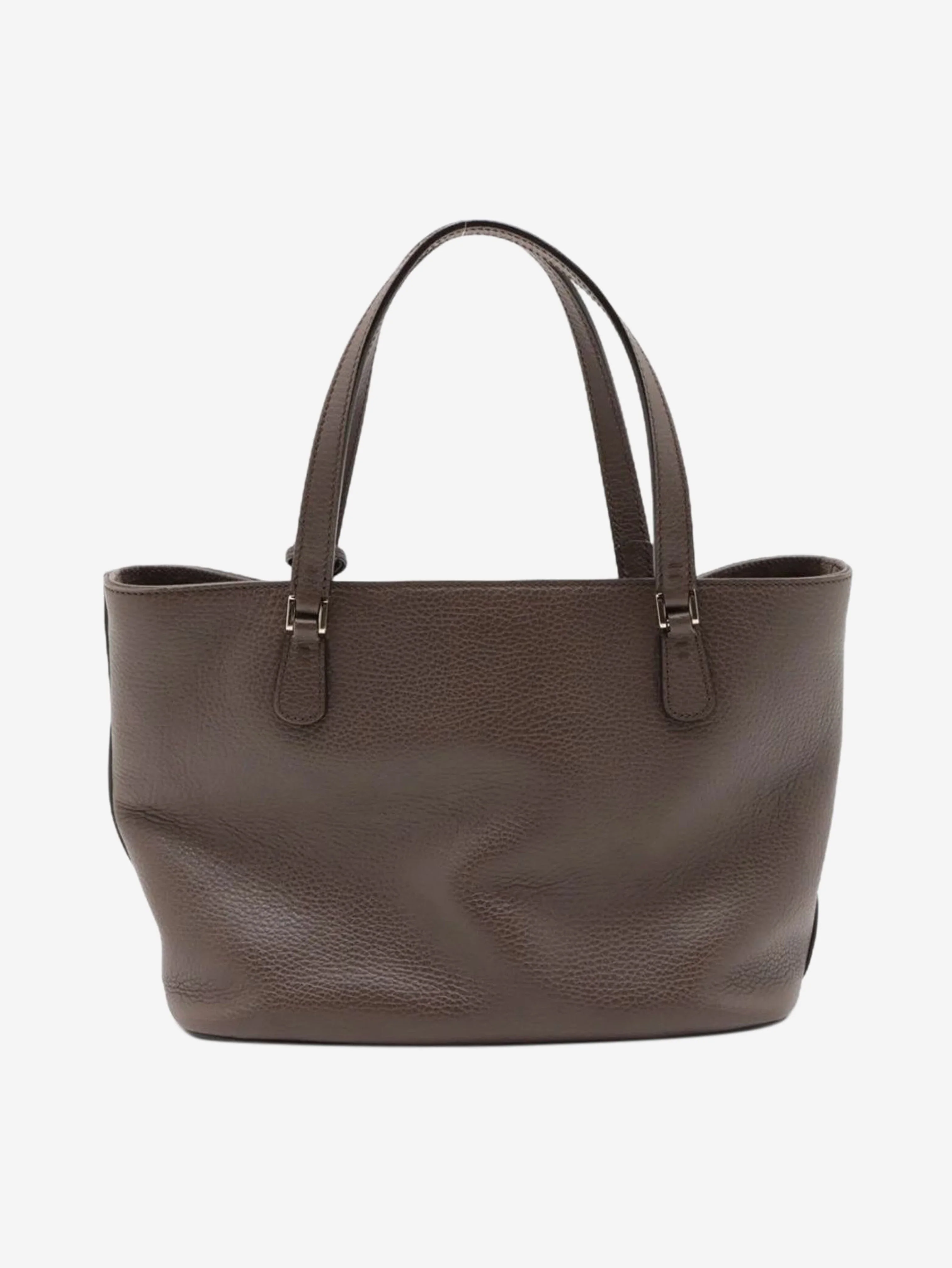 Brown leather top handle bag - Image 2