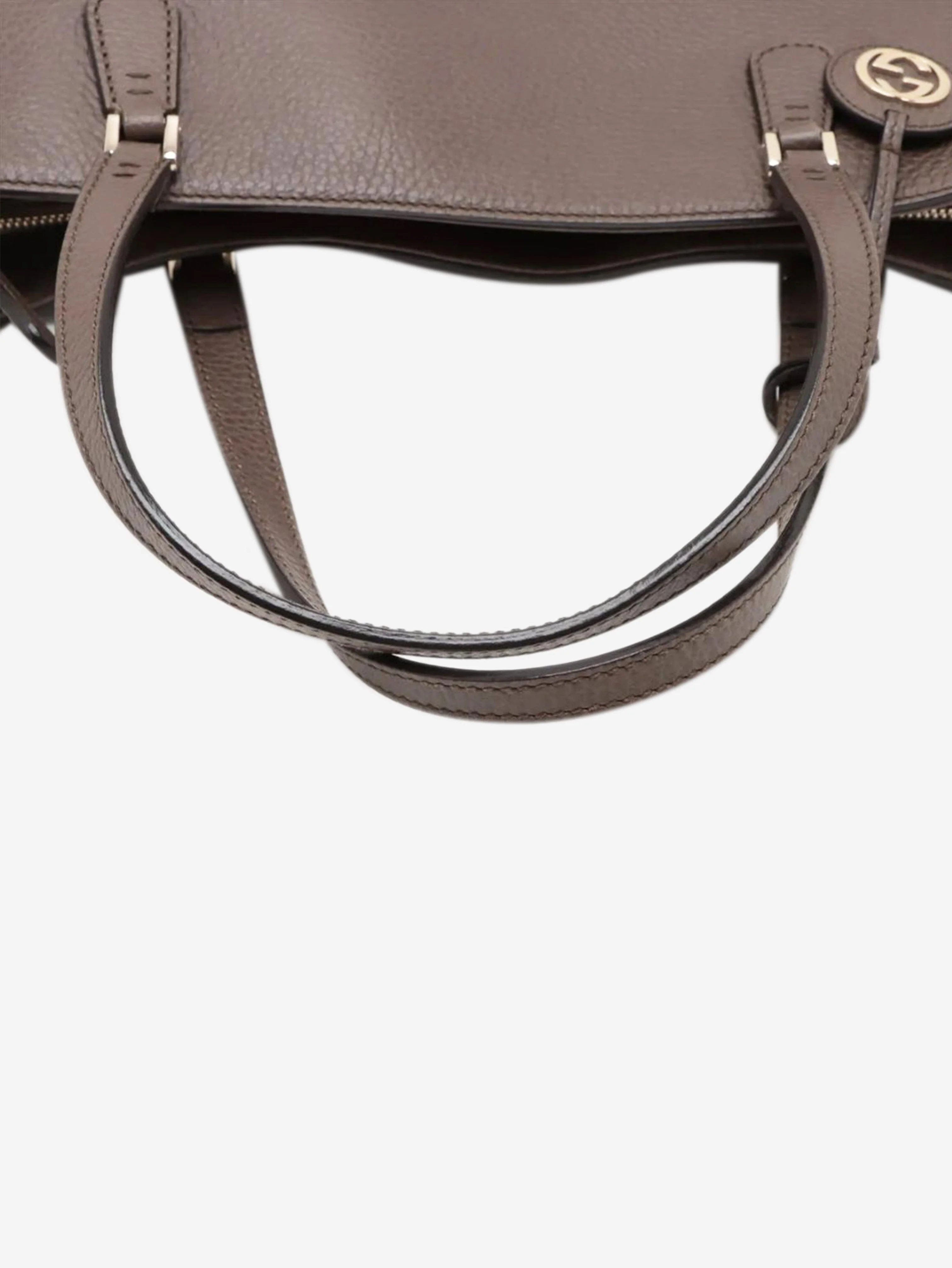 Brown leather top handle bag - Image 5