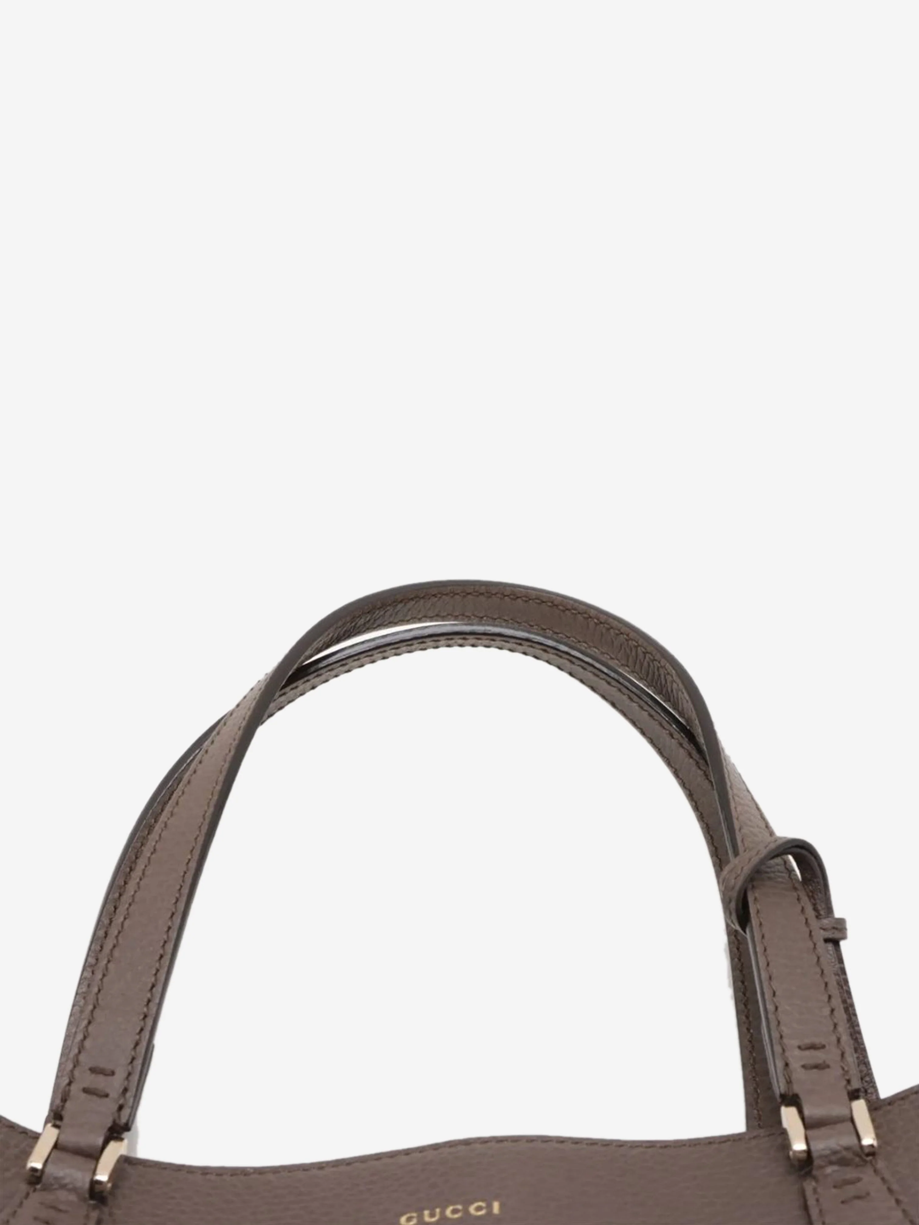 Brown leather top handle bag - Image 6